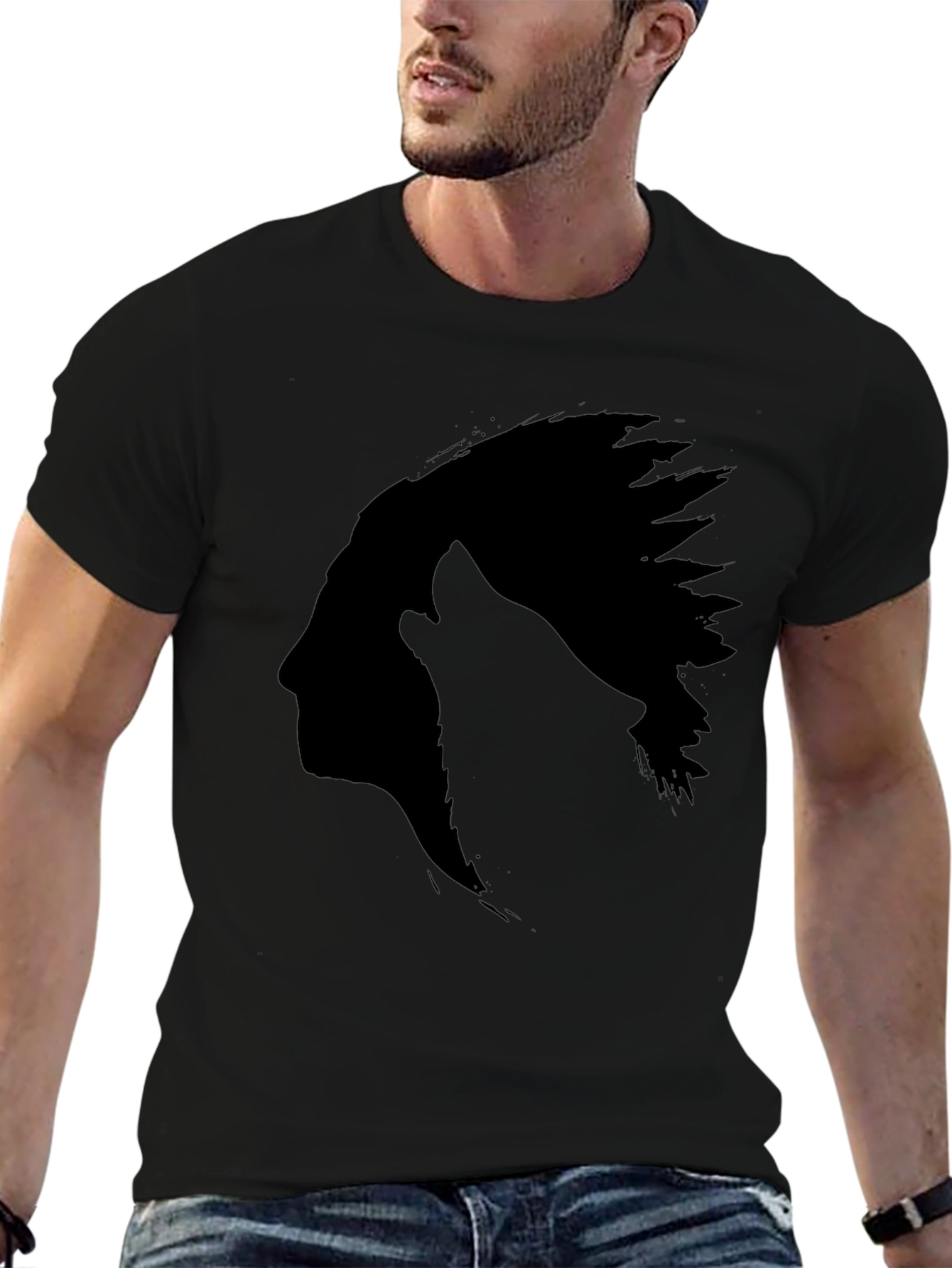 Black Native American Silhouette T-Shirt