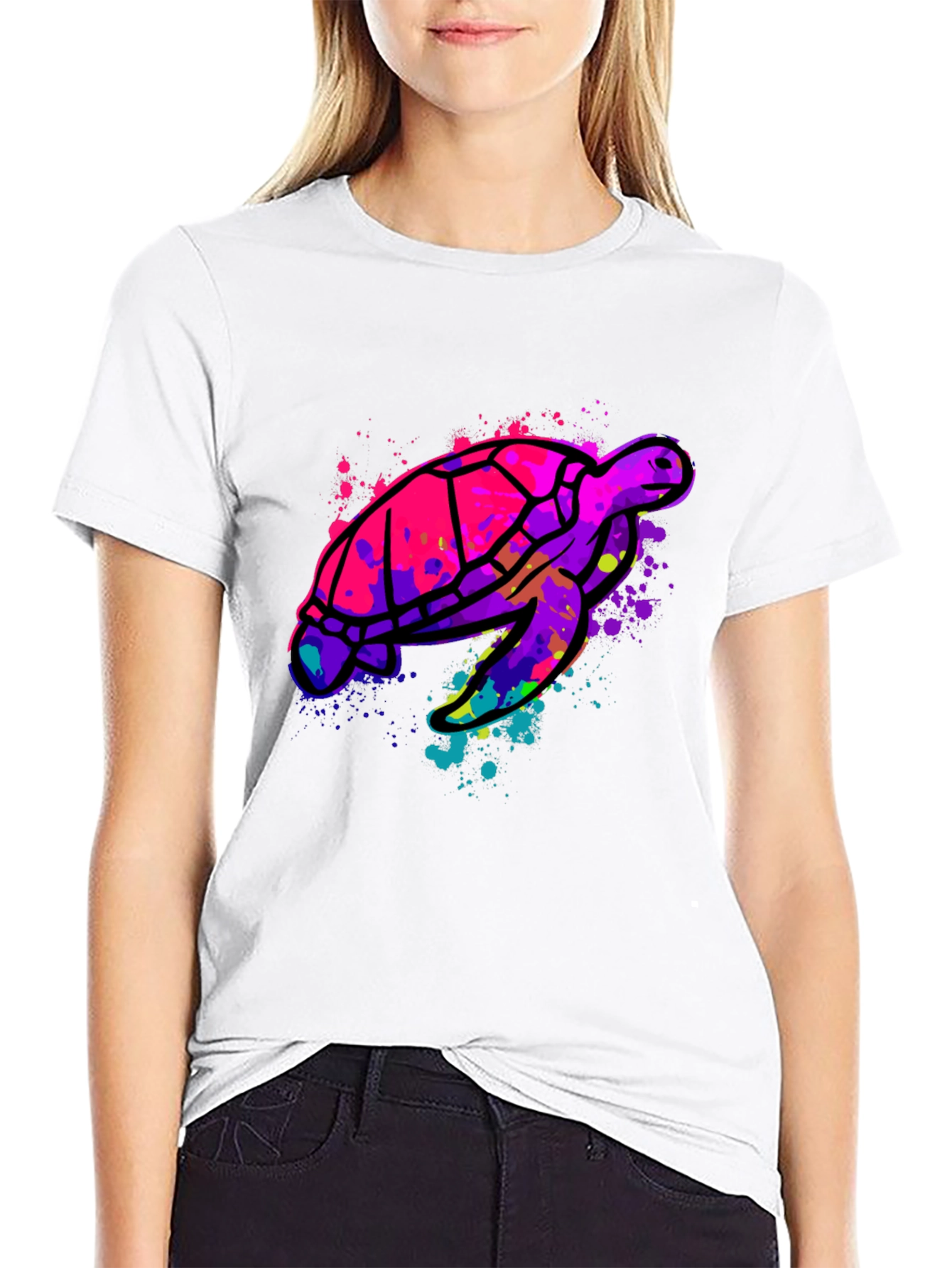 Vibrant Turtle Graphic T-Shirt - Artistic Design