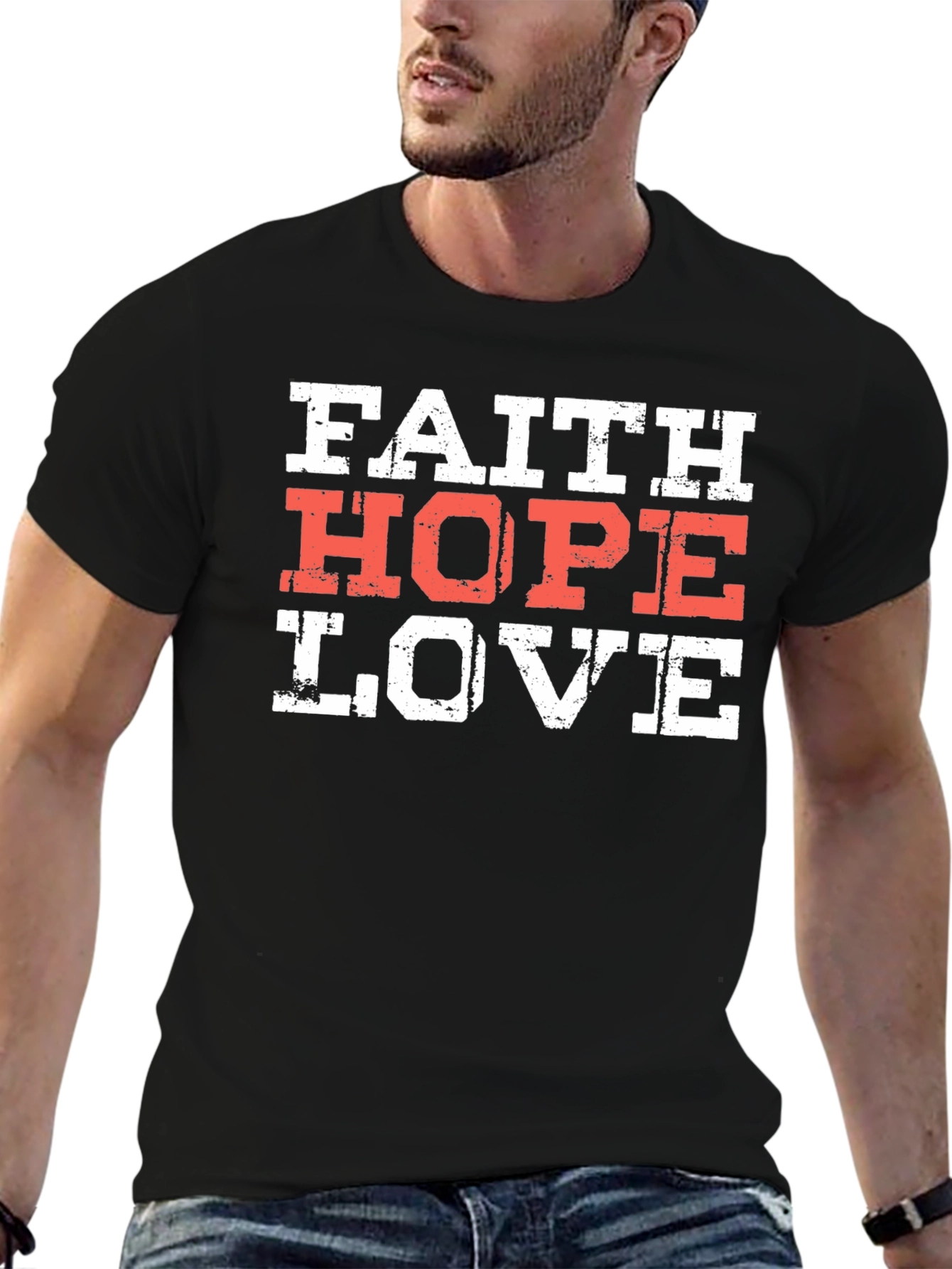 Faith Hope Love T-Shirt Christian Religious Graphic Tee