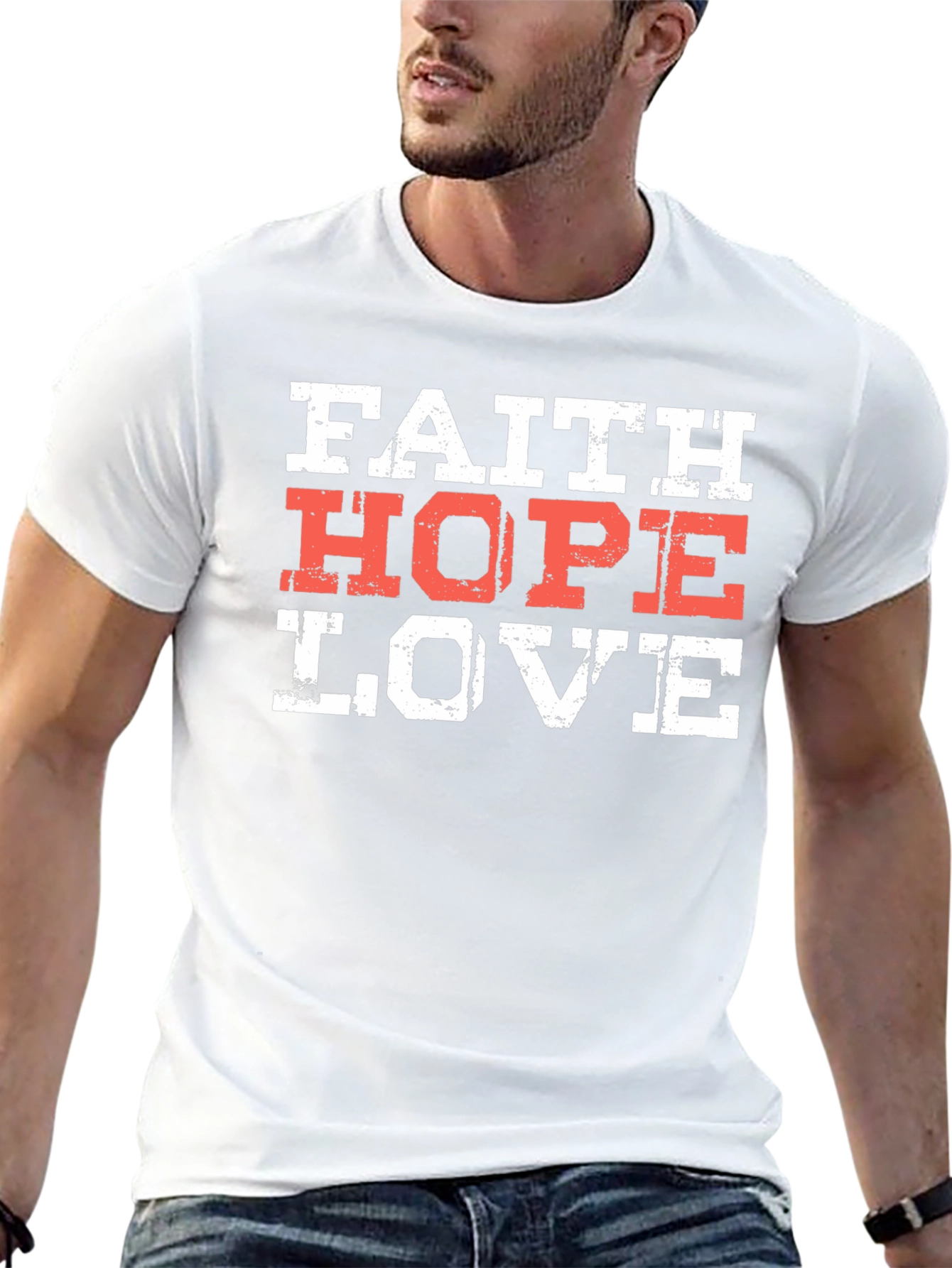 Faith Hope Love T-Shirt Christian Religious Graphic Tee