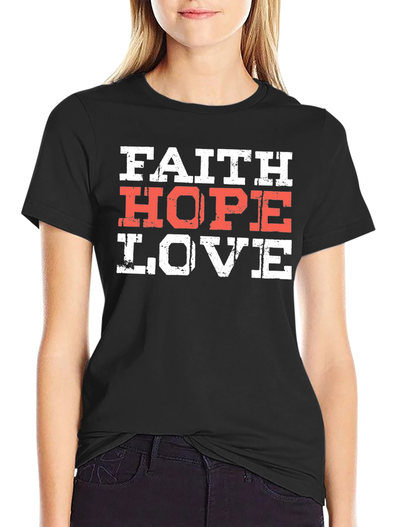 Faith Hope Love T-Shirt Christian Religious Graphic Tee