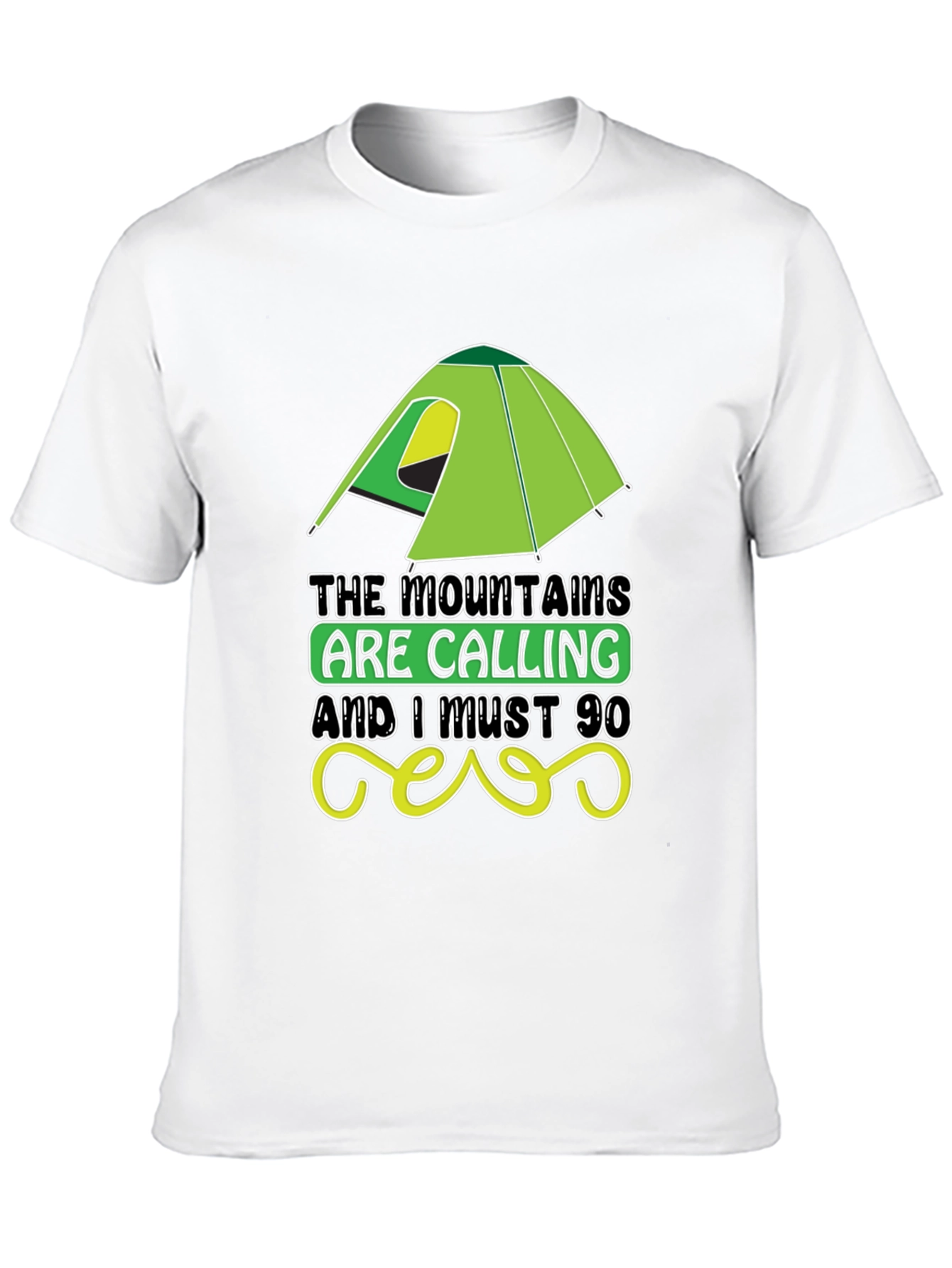 Mountains Are Calling Black Graphic Tee