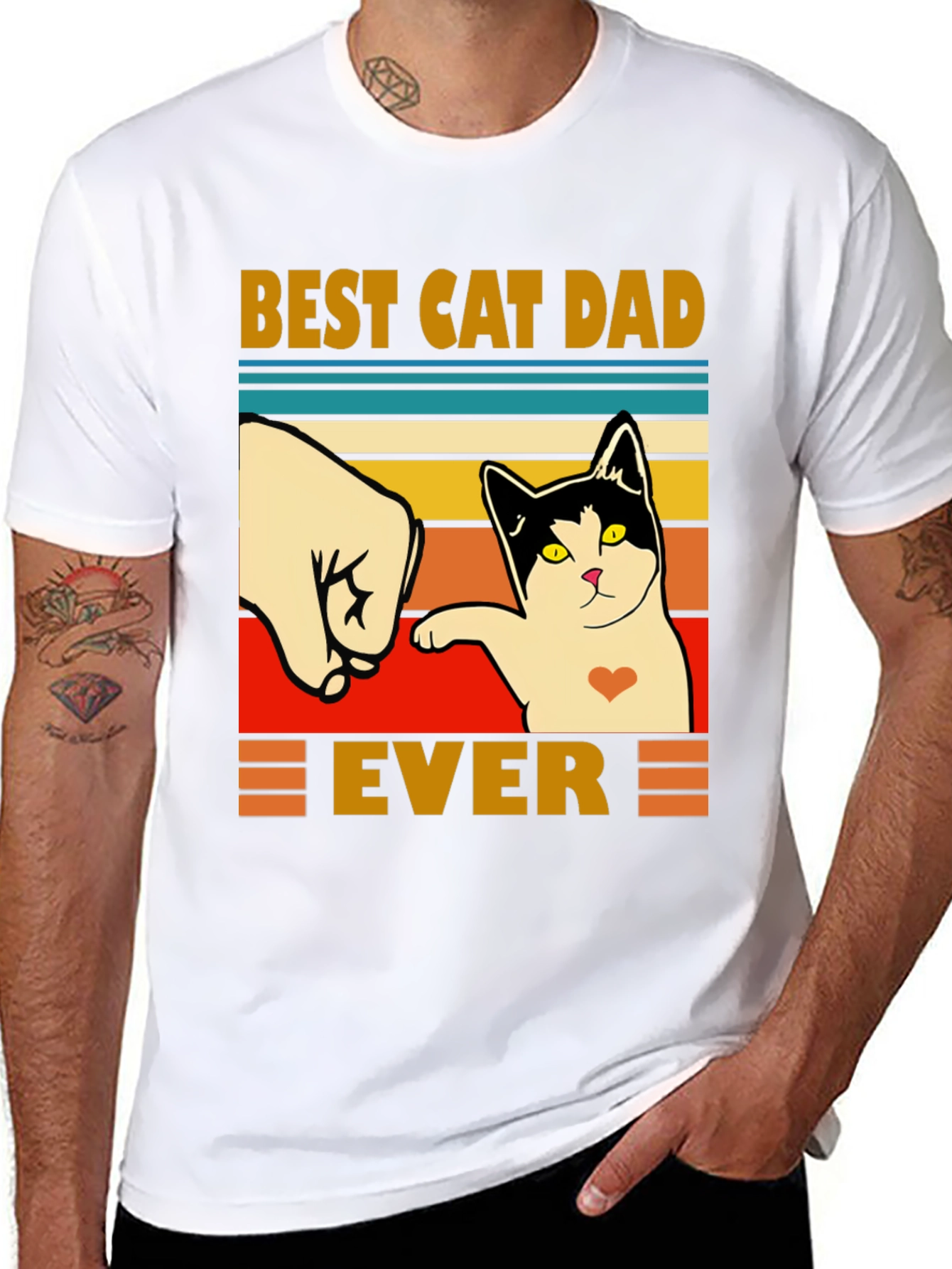 Best Cat Dad Ever T-Shirt - Fathers Day Gift