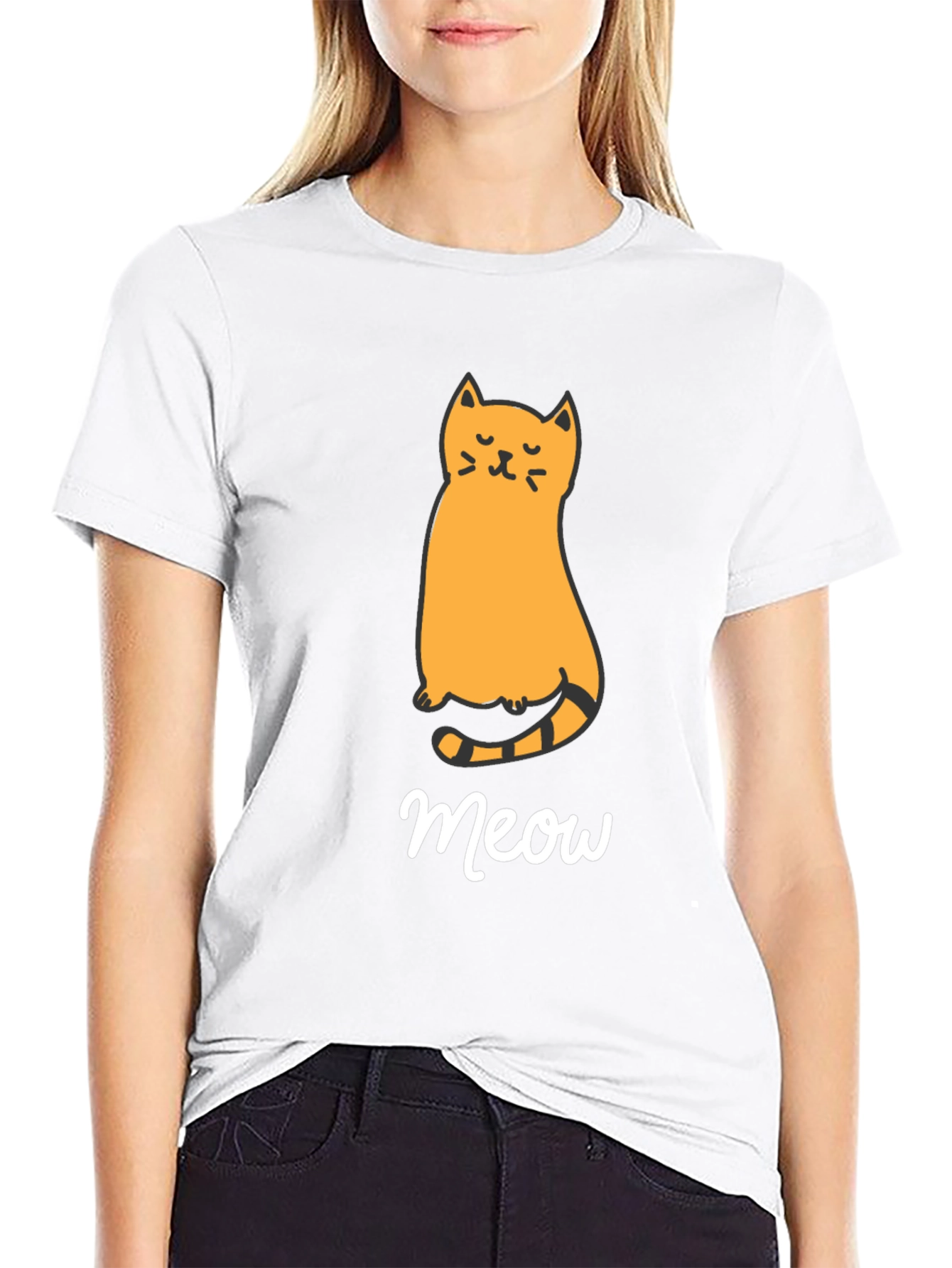 Cute Cat Meow Graphic T-Shirt