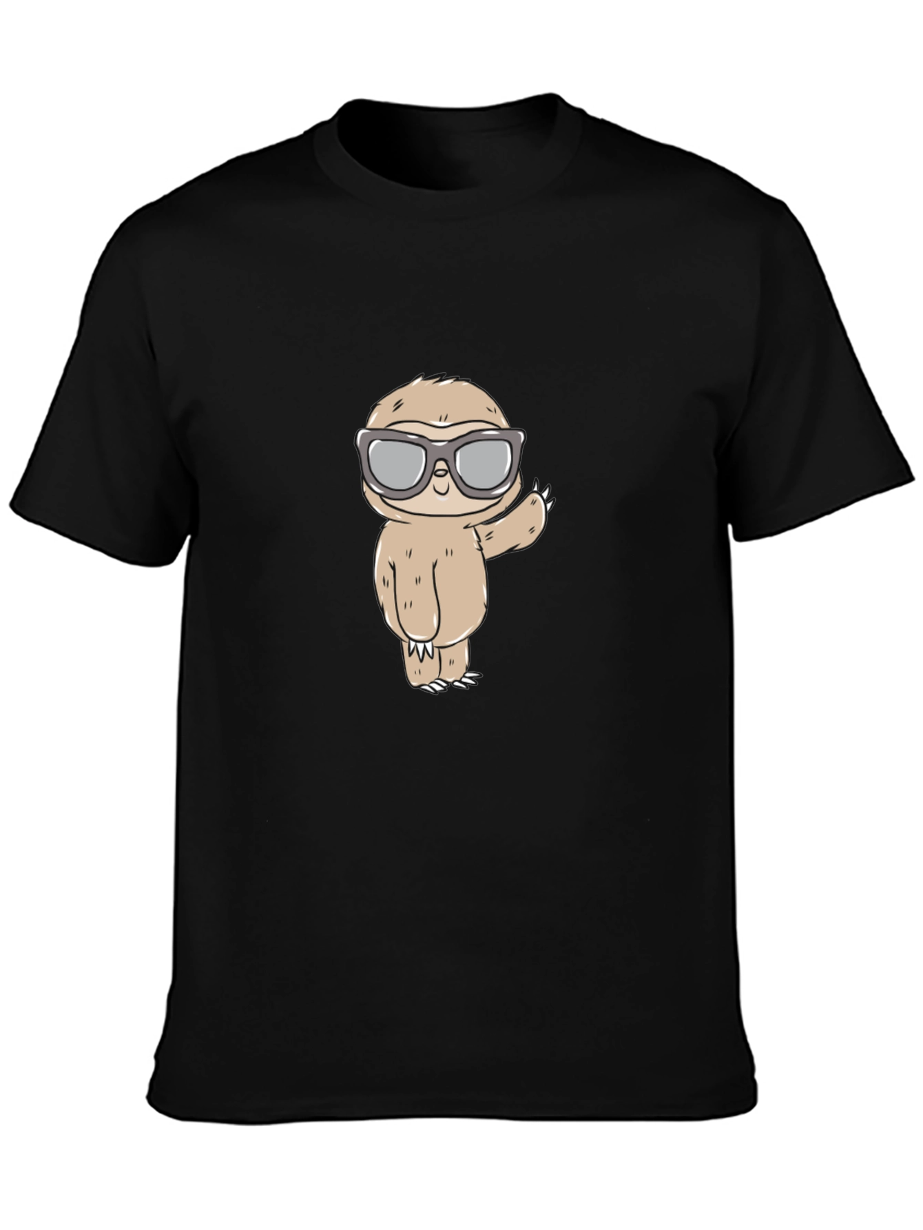 Sloth with Shades Graphic Tee - Mens Black T-Shirt