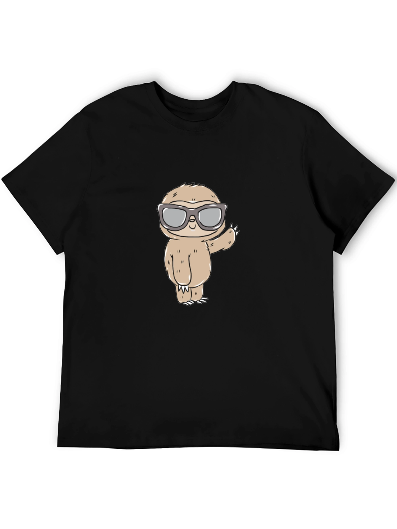 Sloth with Shades Graphic Tee - Mens Black T-Shirt