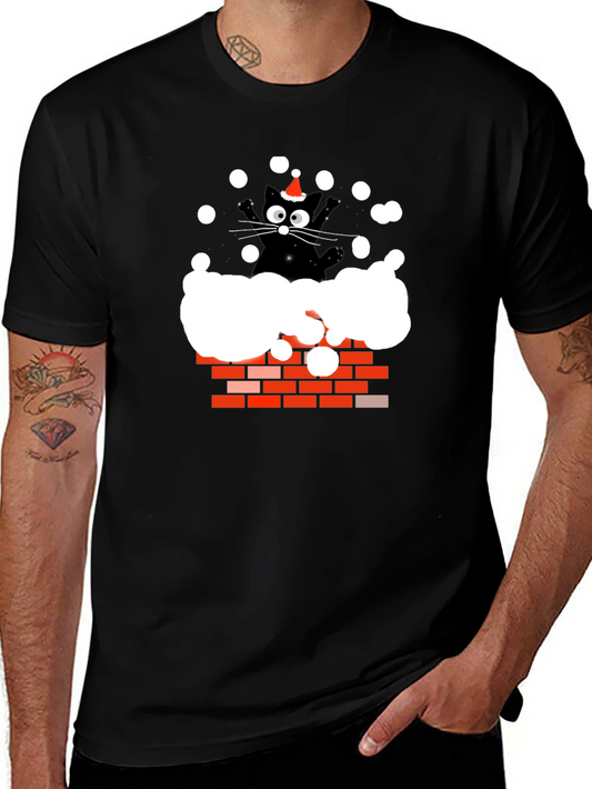 Chimney Cat Christmas T-Shirt