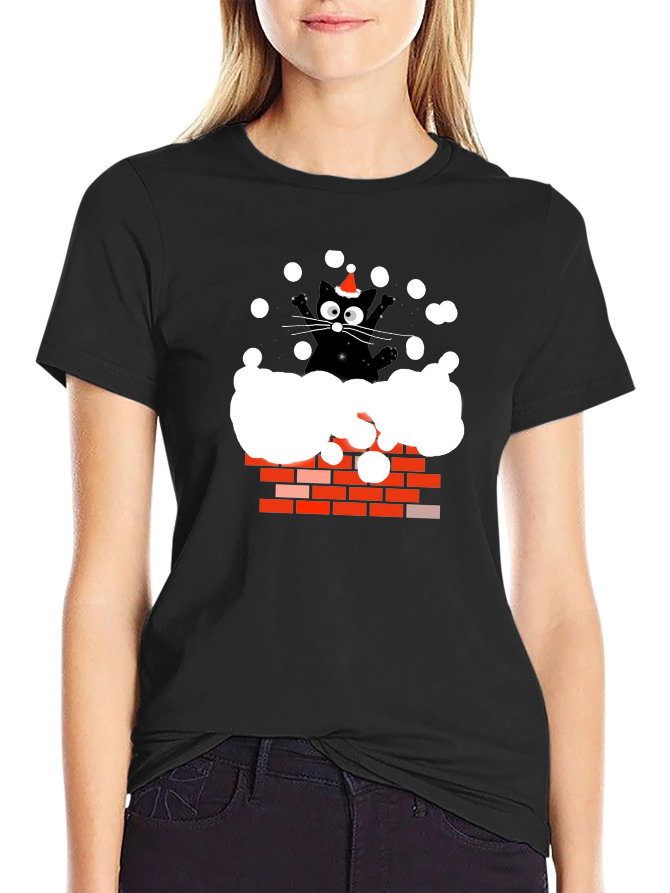 Chimney Cat Christmas T-Shirt