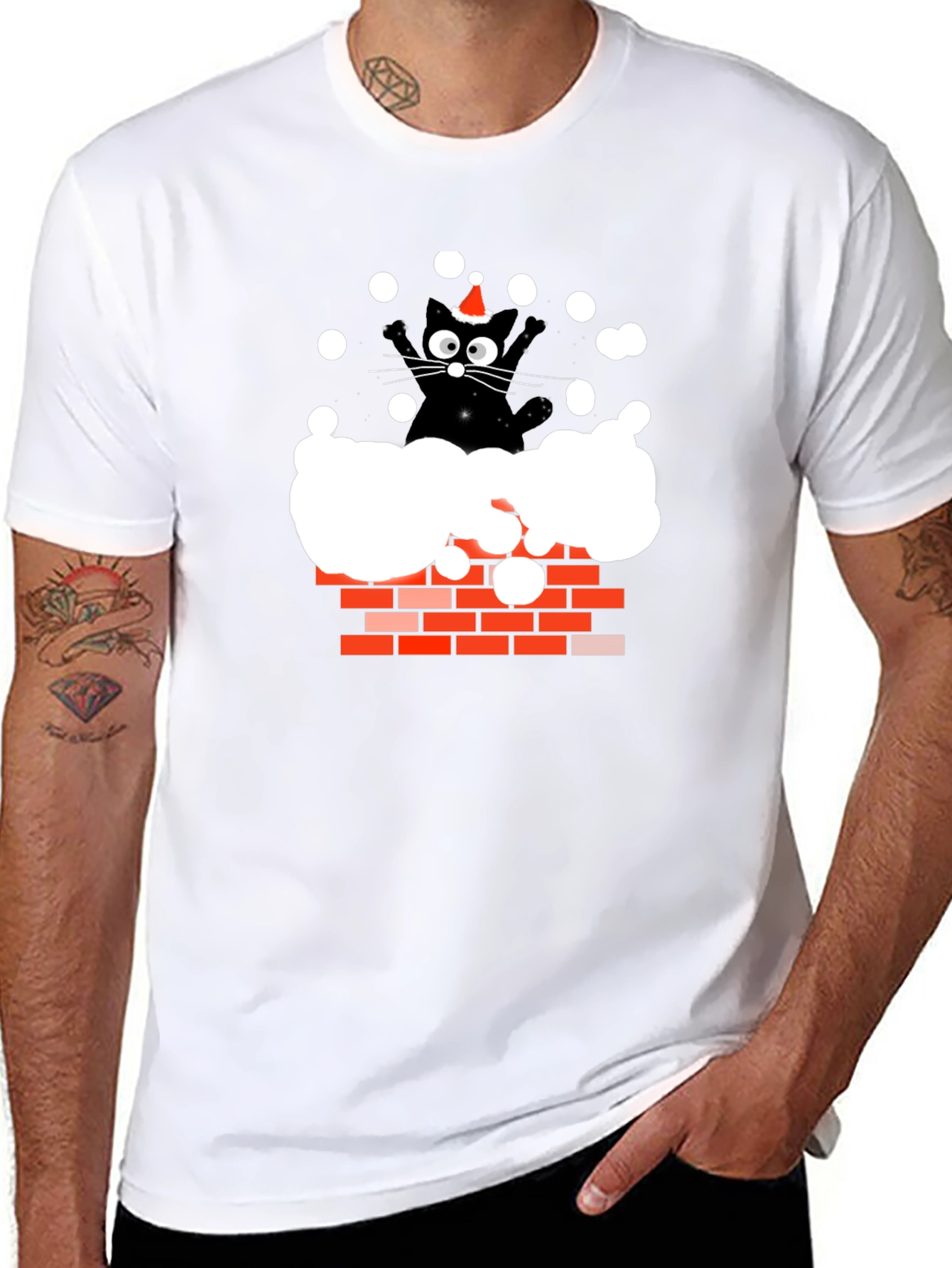 Chimney Cat Christmas T-Shirt