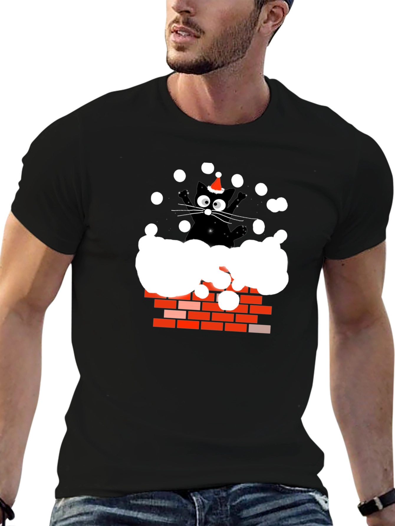 Chimney Cat Christmas T-Shirt