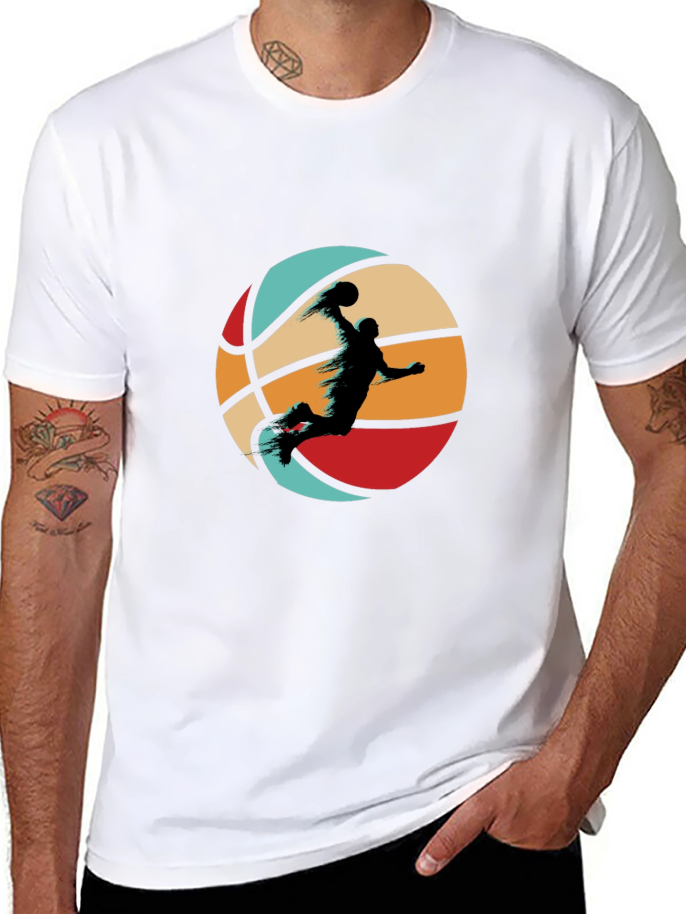 Retro Basketball Slam Dunk Graphic Tee