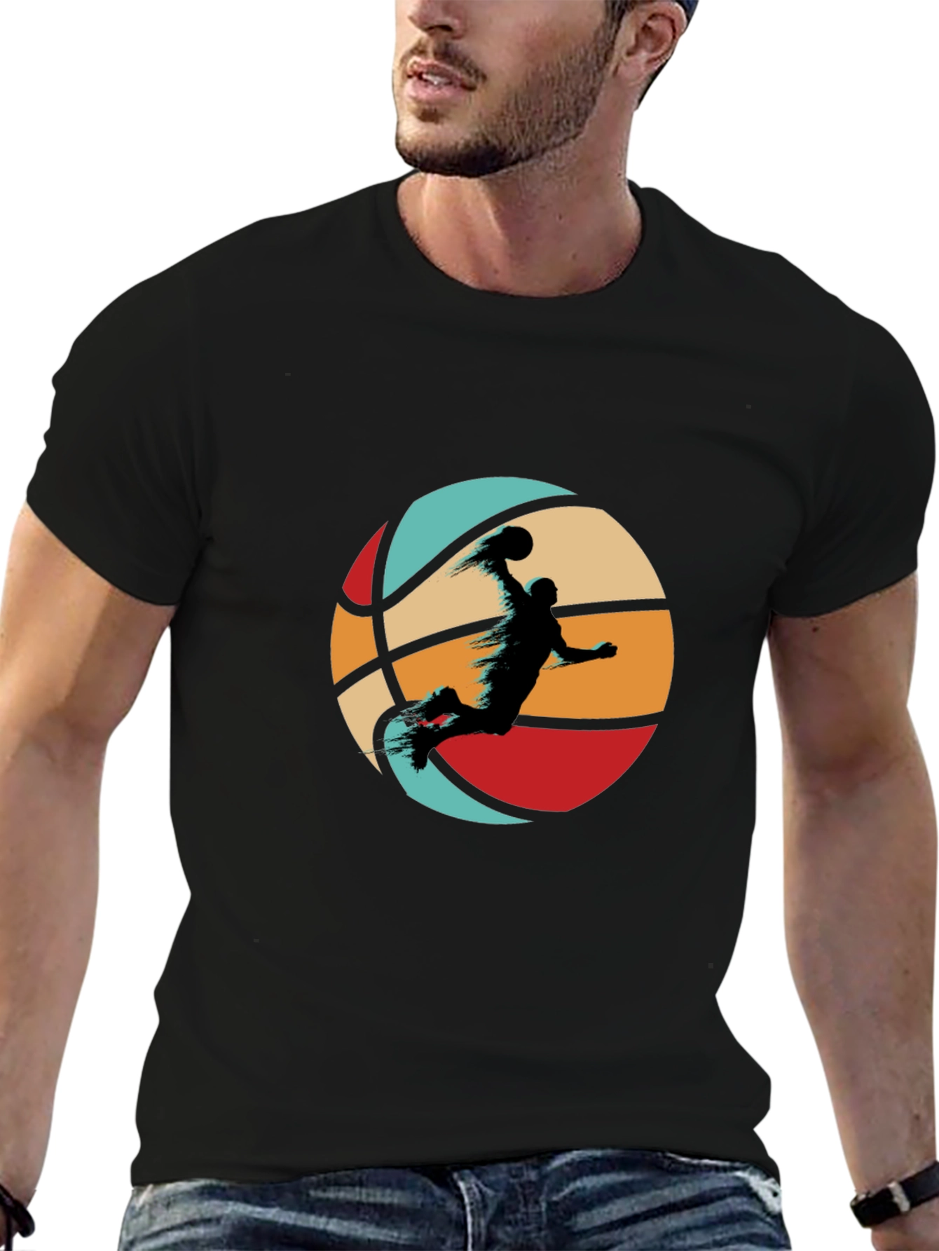 Retro Basketball Slam Dunk Graphic Tee