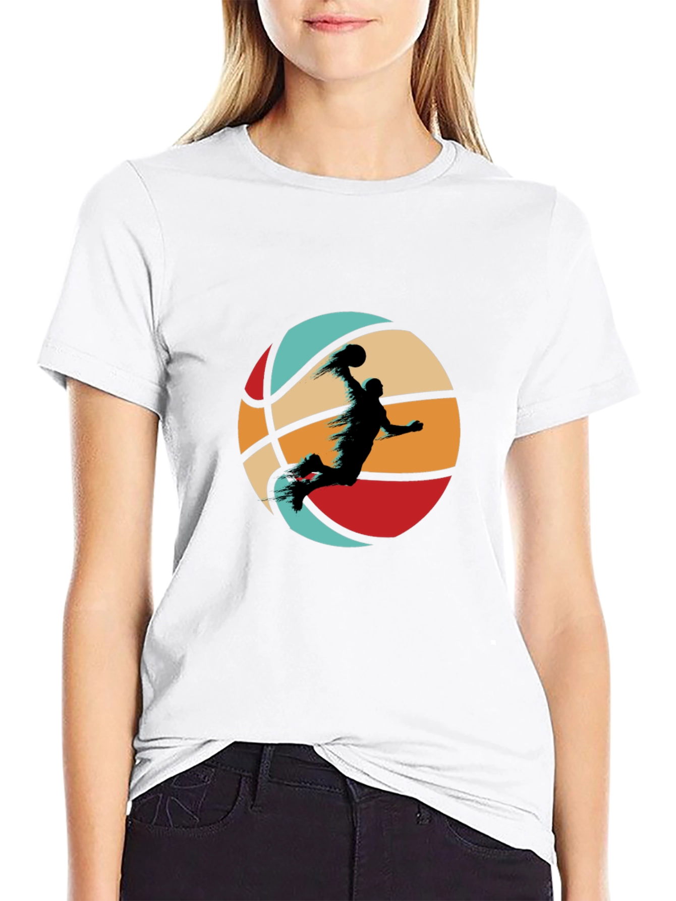 Retro Basketball Slam Dunk Graphic Tee