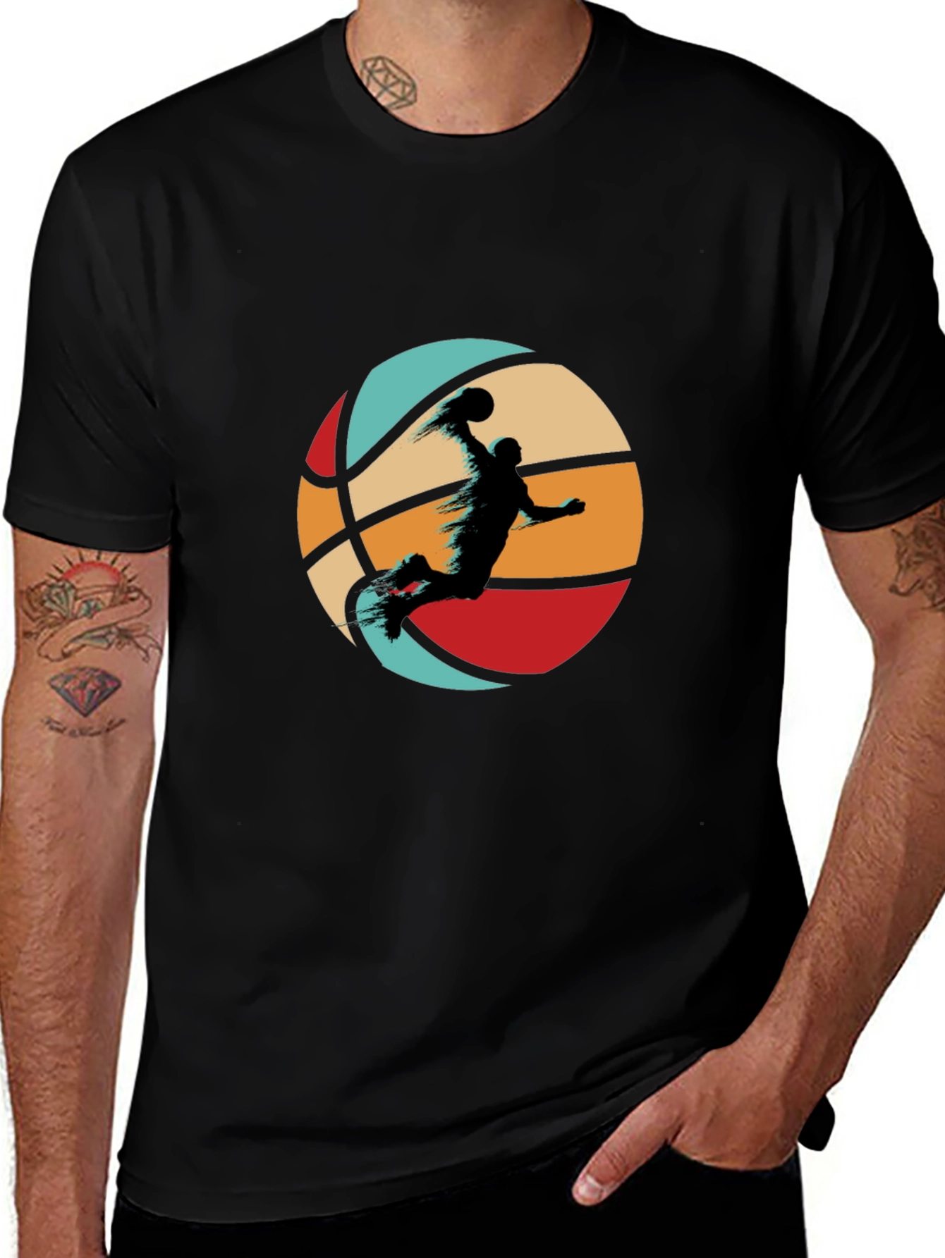 Retro Basketball Slam Dunk Graphic Tee