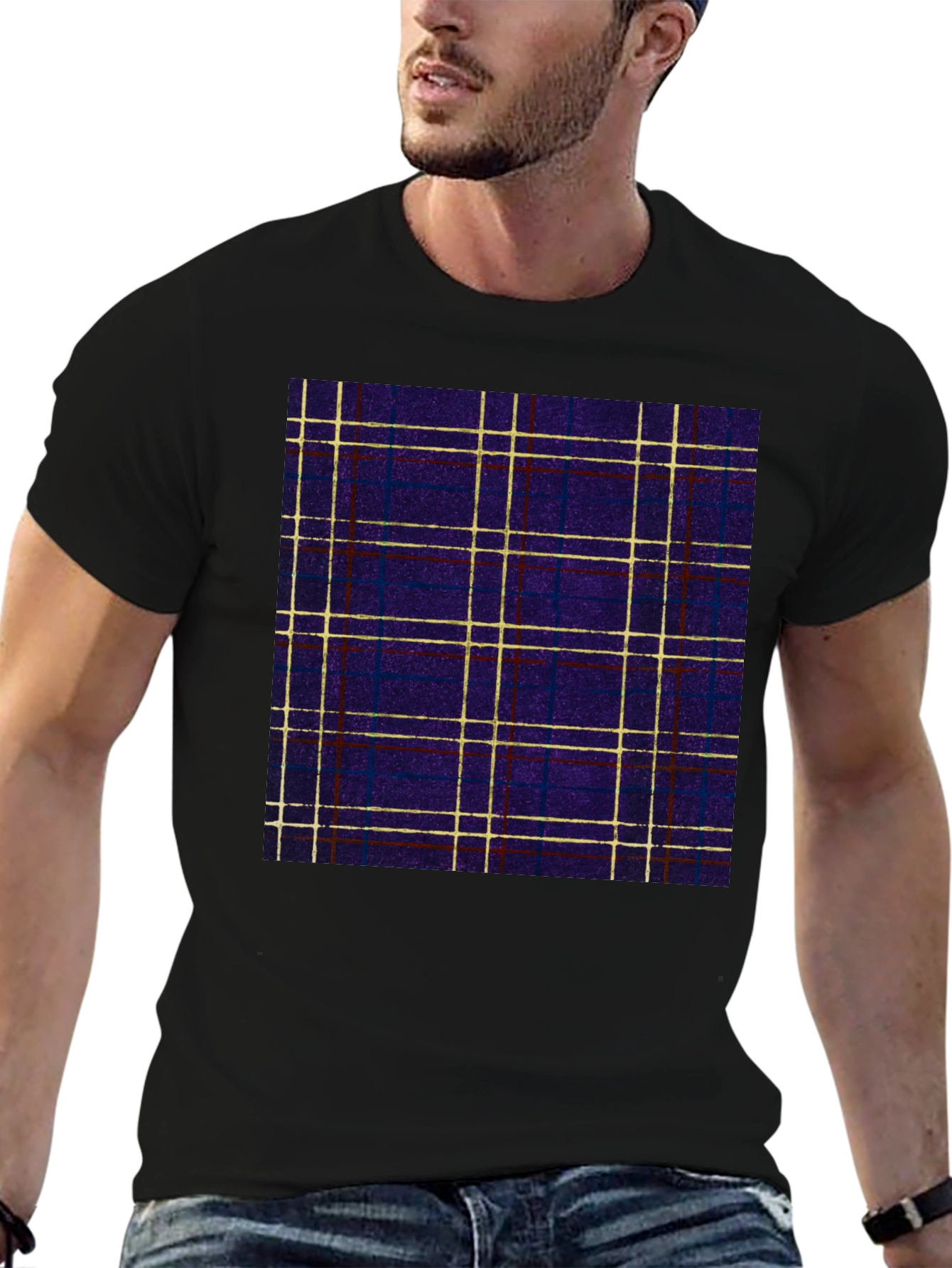 Plaid Pattern T-Shirt - Stylish Casual Wear