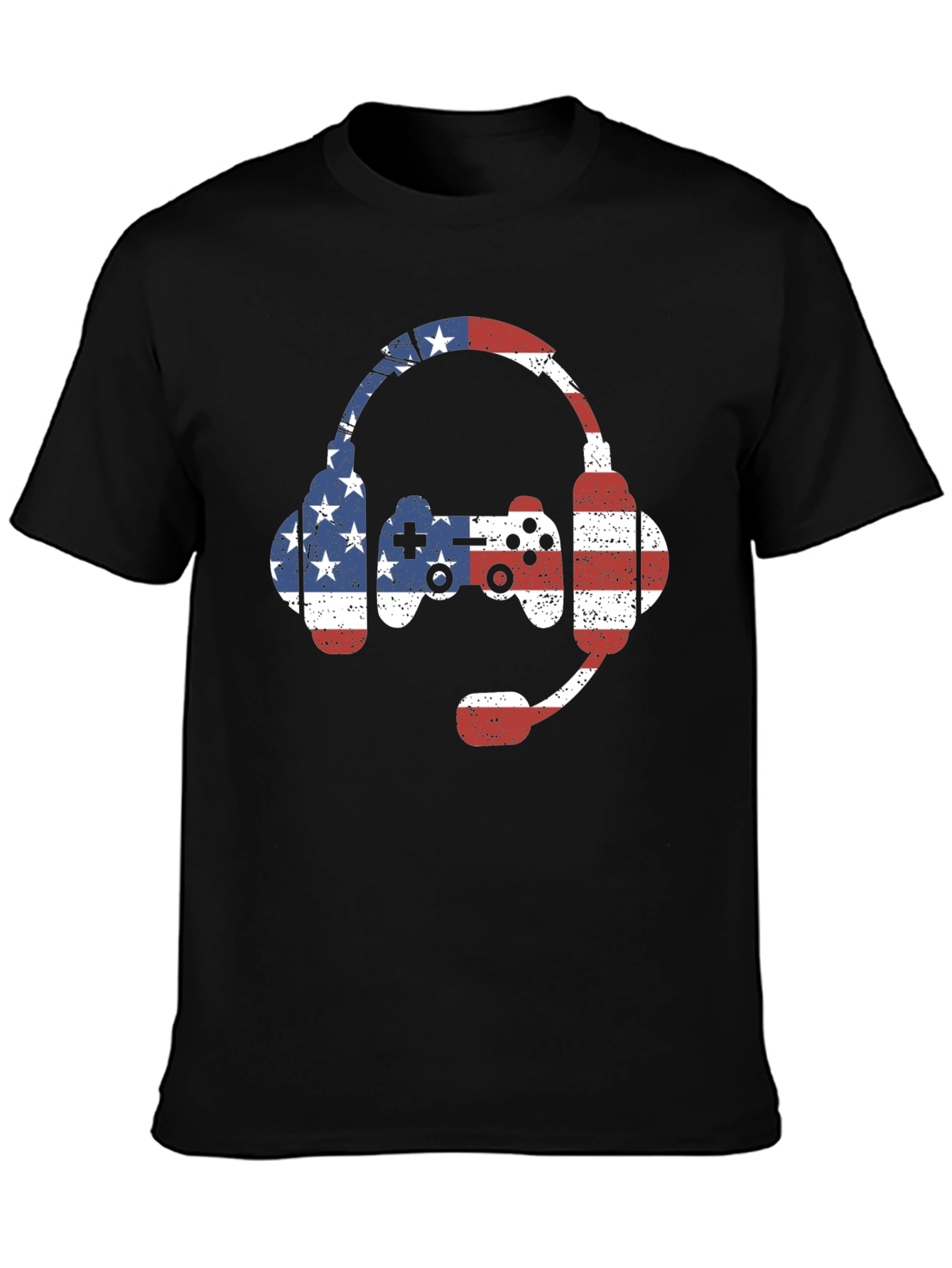 American Flag Gamer T-Shirt - Patriotic Gaming Tee