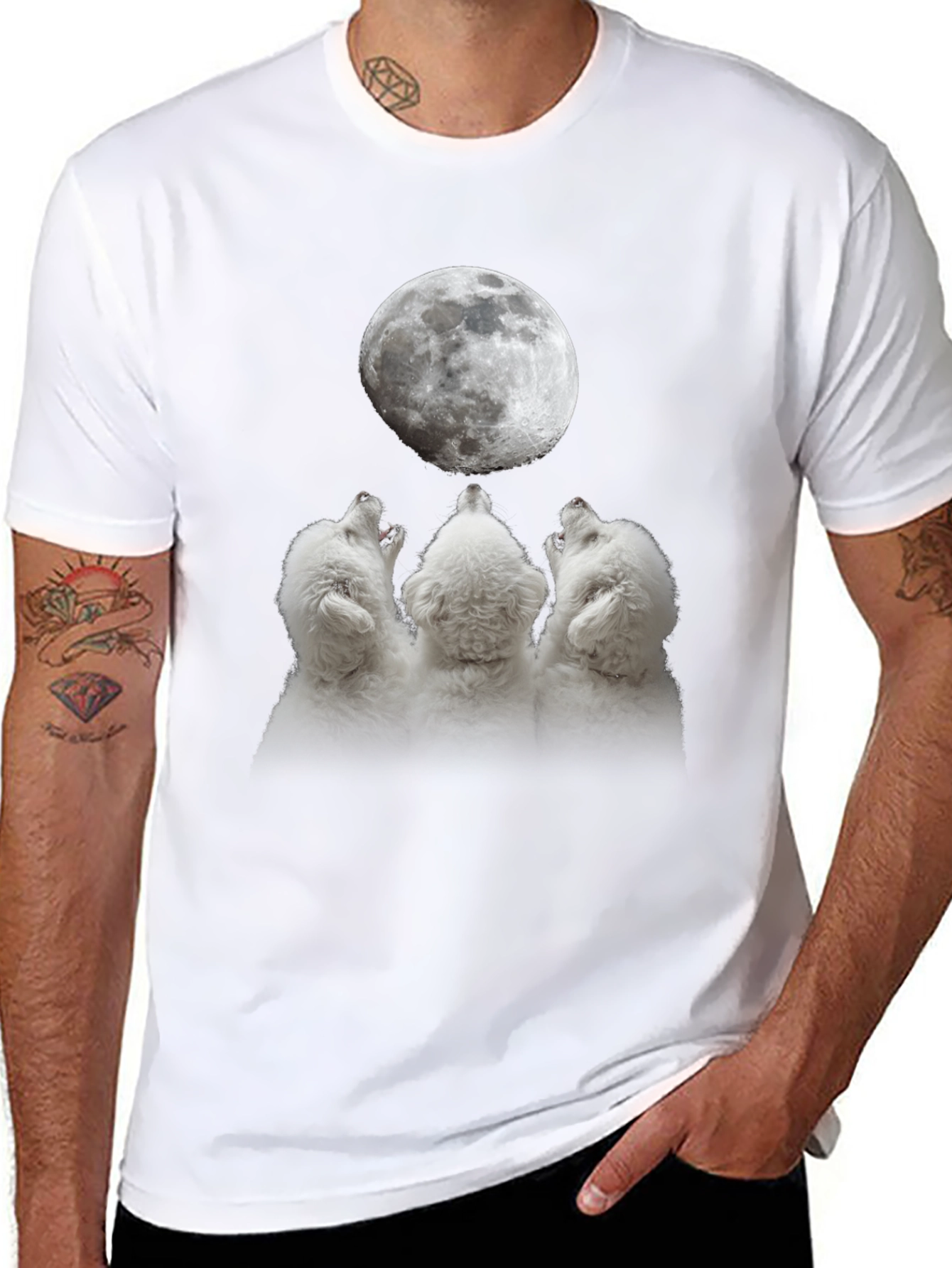 Wolf Howling Moon T-Shirt | Unique Graphic Tee