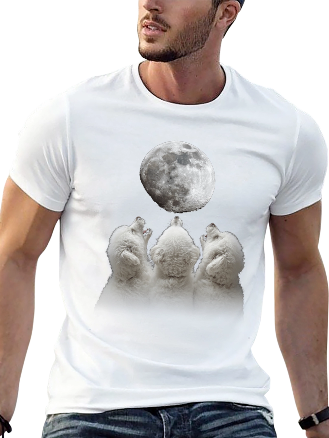 Wolf Howling Moon T-Shirt | Unique Graphic Tee