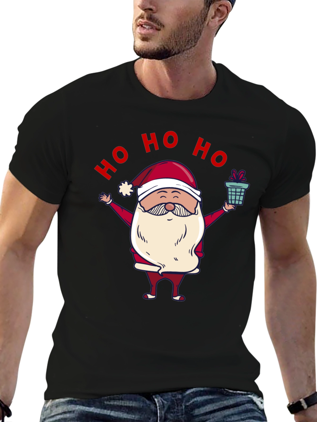 Festive Santa T-Shirt - Ho Ho Ho!
