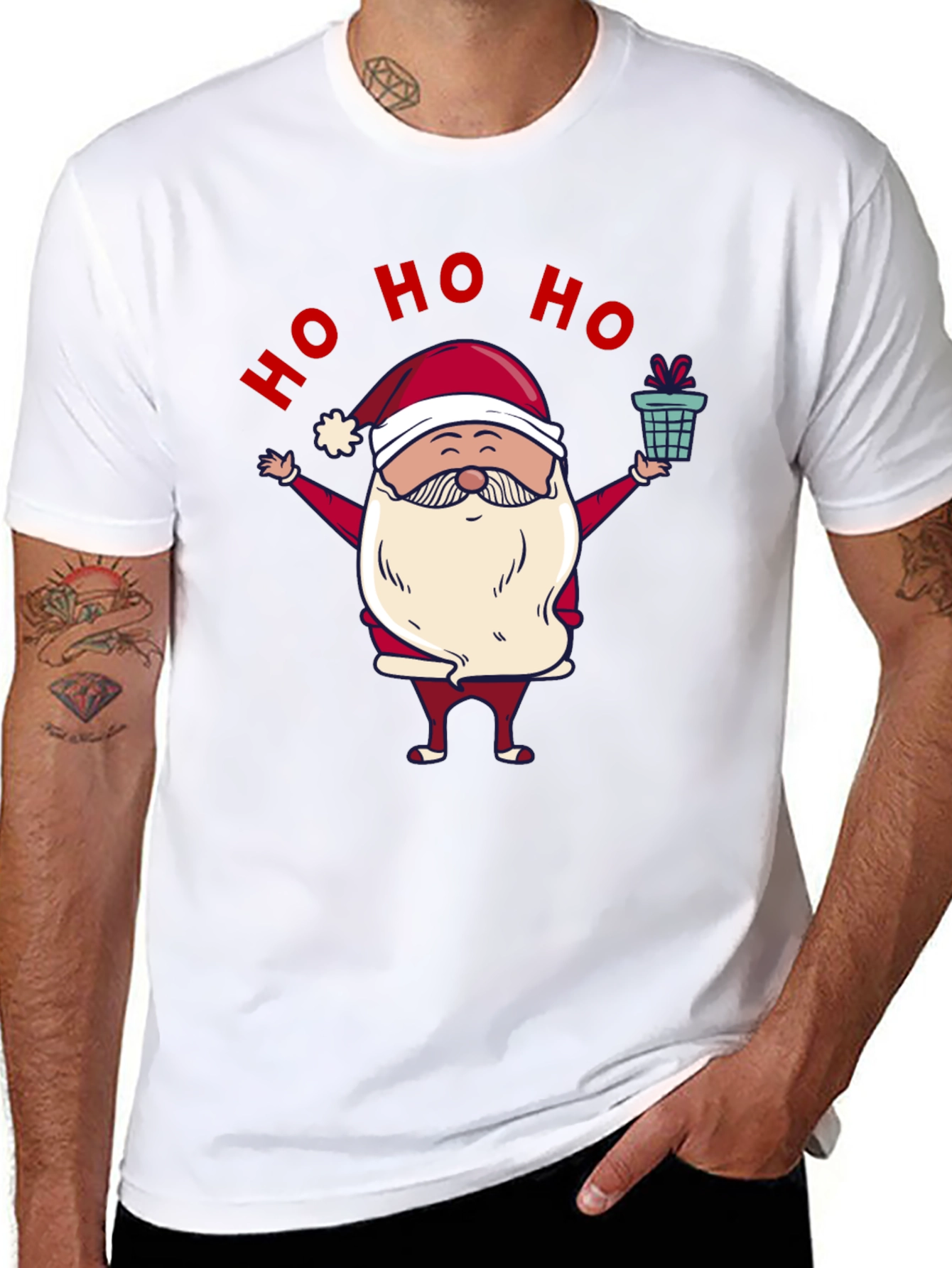 Festive Santa T-Shirt - Ho Ho Ho!