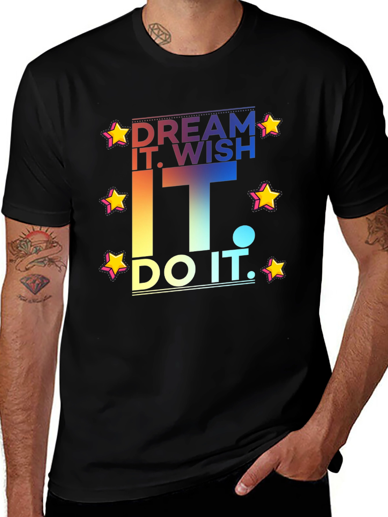 Dream Wish Do It Graphic Tee - Black T-Shirt