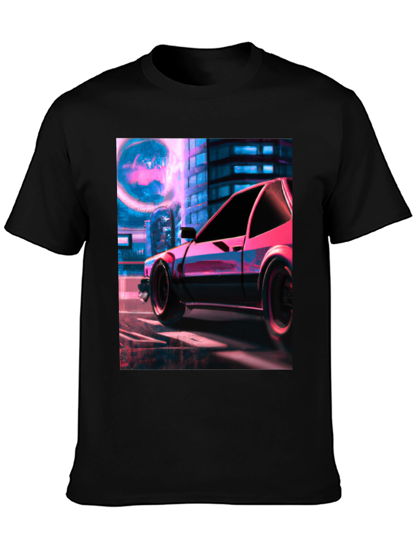 Cyberpunk Car Graphic Tee - Retro Future Style