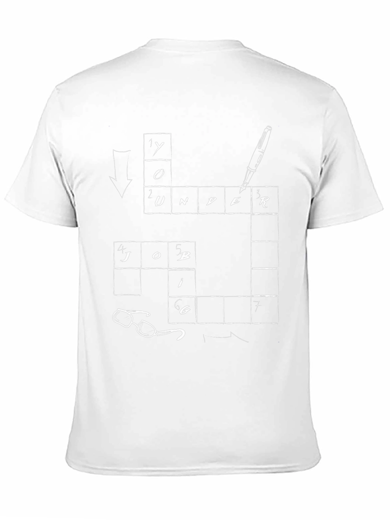 Under Job T-Shirt Crossword Puzzle Novelty Tee