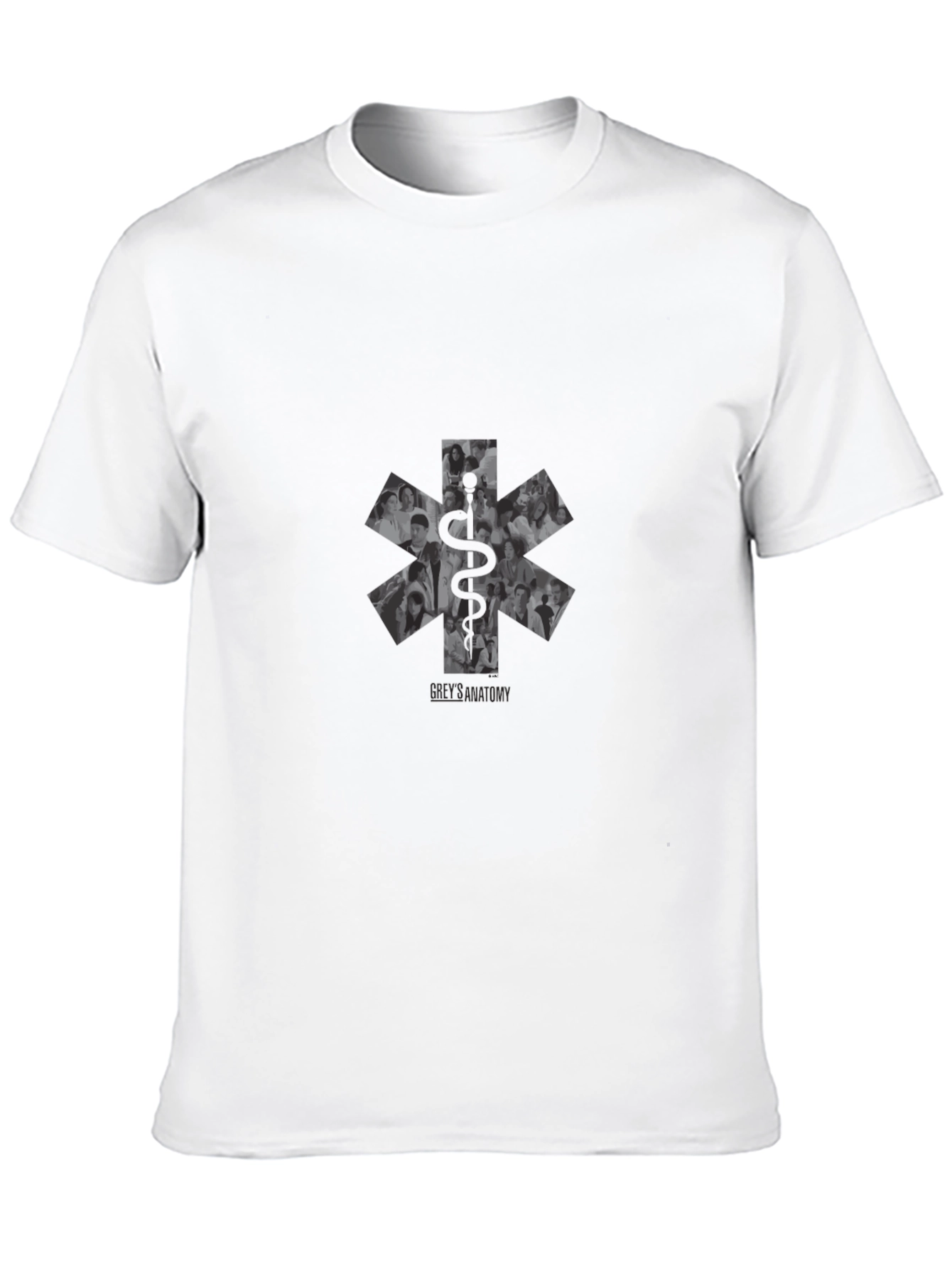 Greys Anatomy Black T-Shirt with Caduceus Graphic