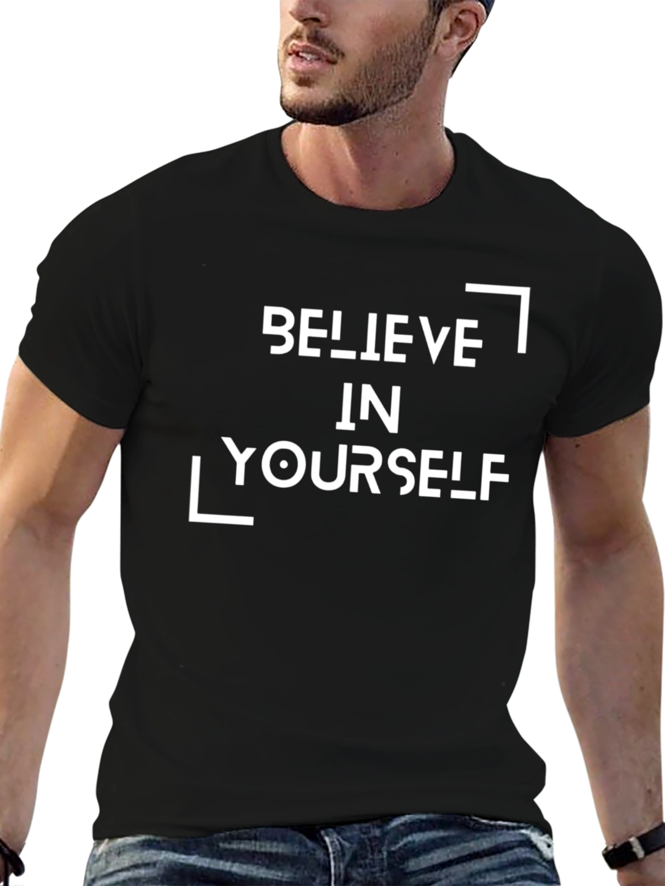Believe in Yourself Black Graphic Tee