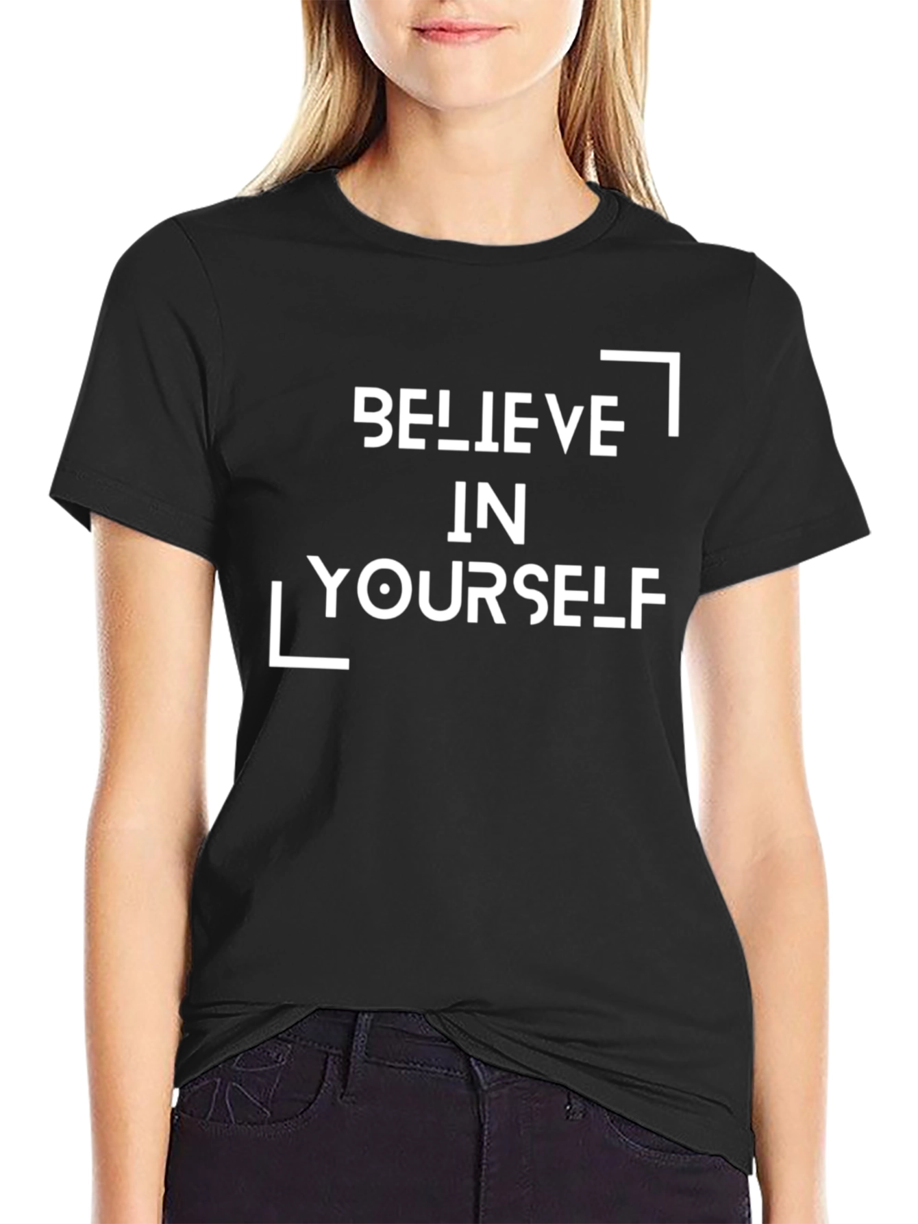 Believe in Yourself Black Graphic Tee
