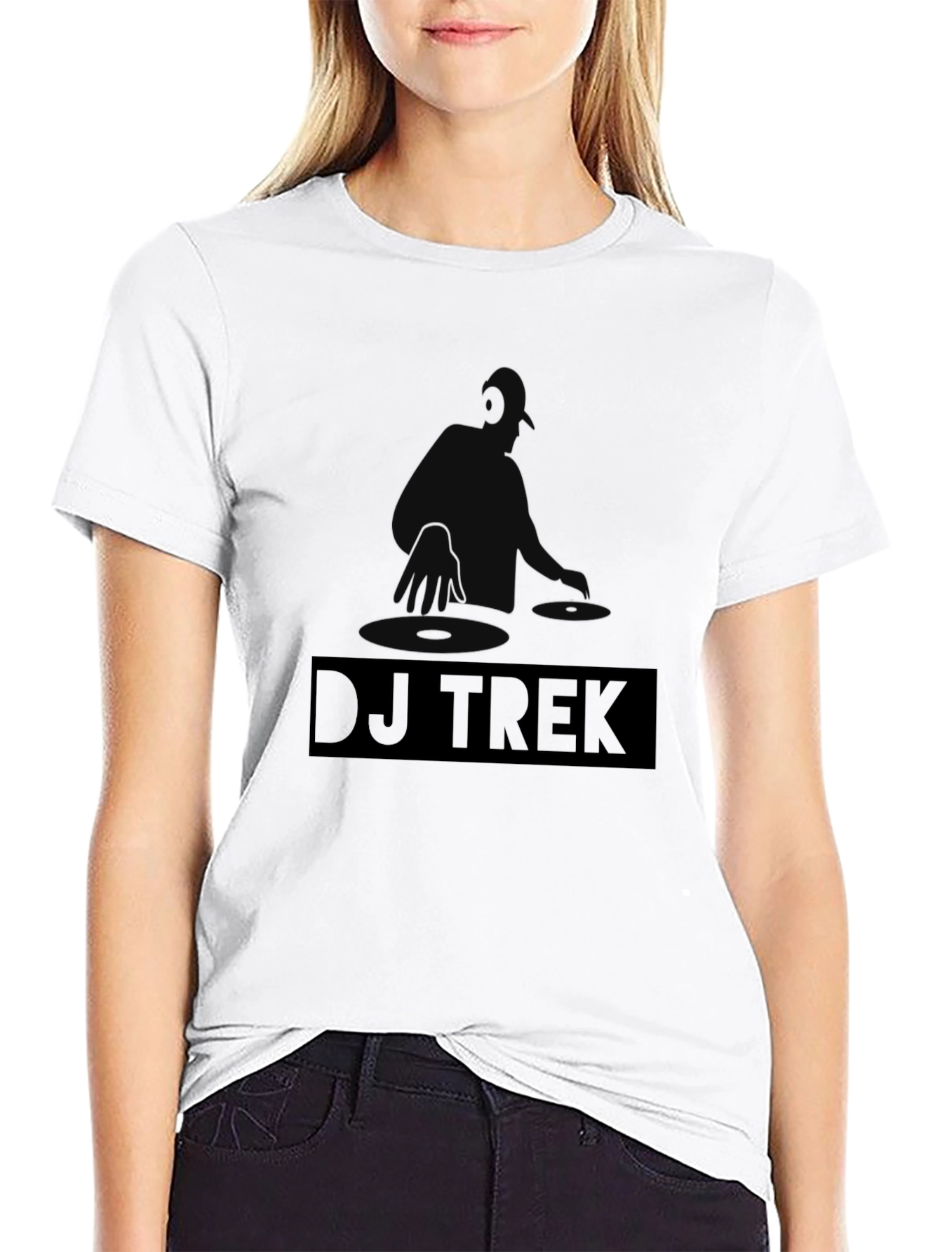 DJ Trek Graphic Tee - Black Cotton Blend