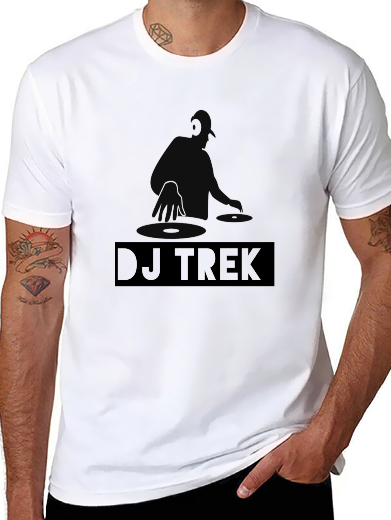 DJ Trek Graphic Tee - Black Cotton Blend