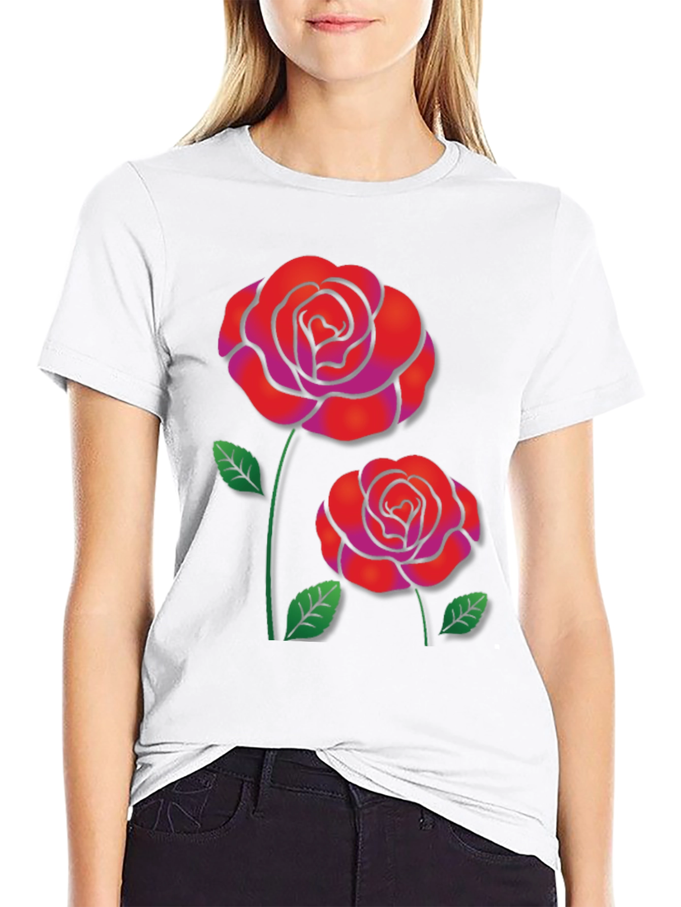Rose Graphic Black T-Shirt