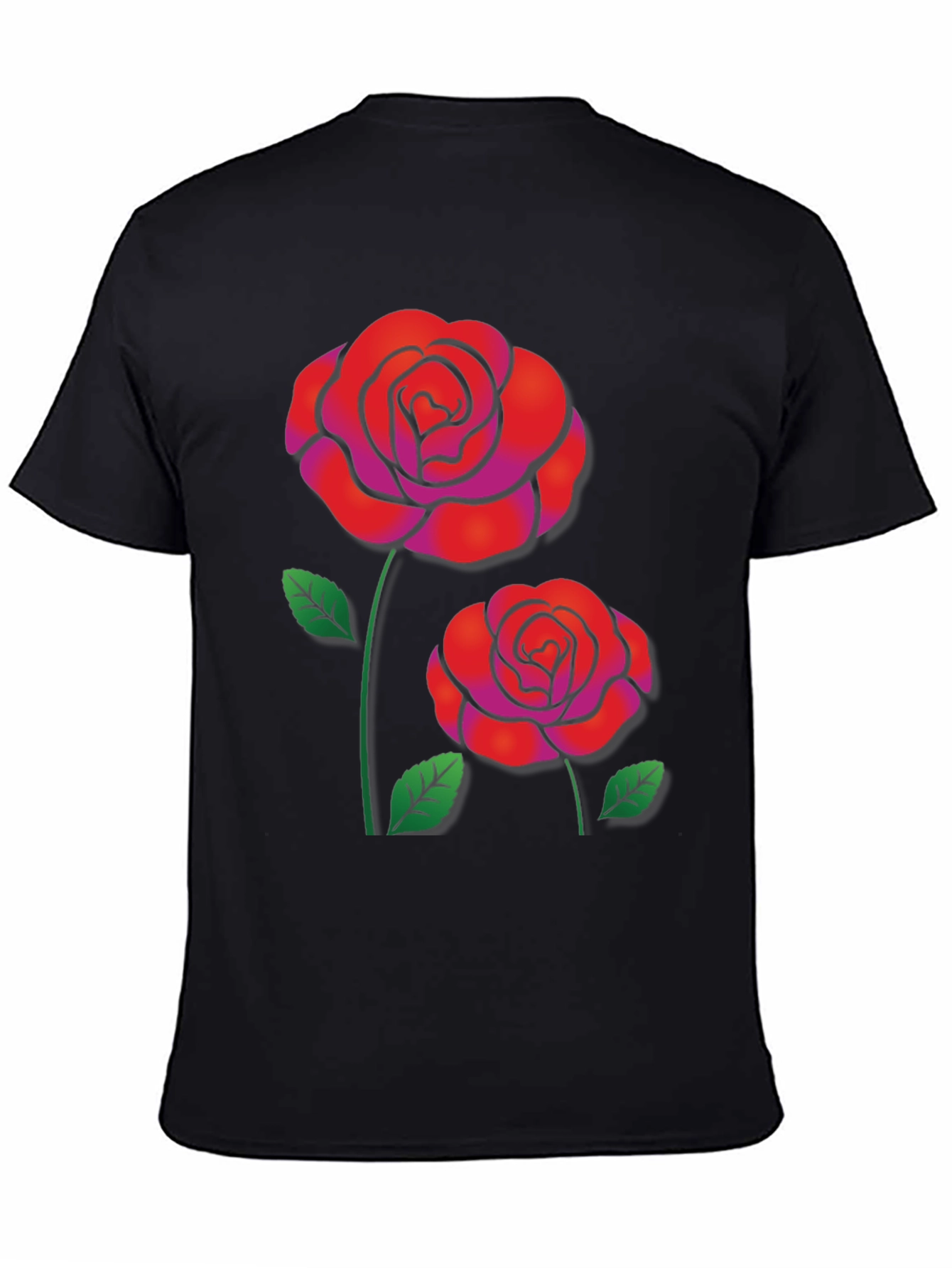 Rose Graphic Black T-Shirt