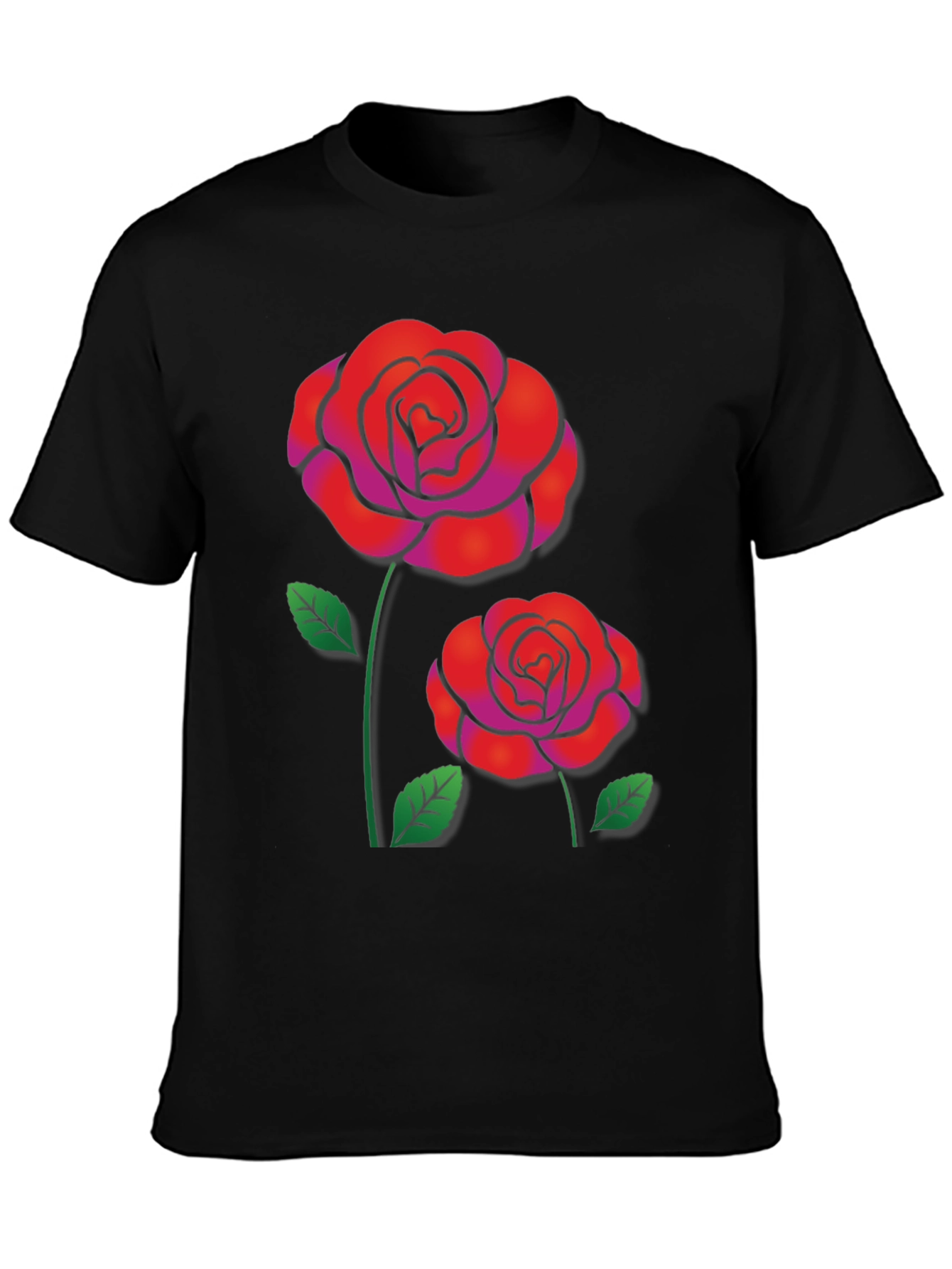 Rose Graphic Black T-Shirt