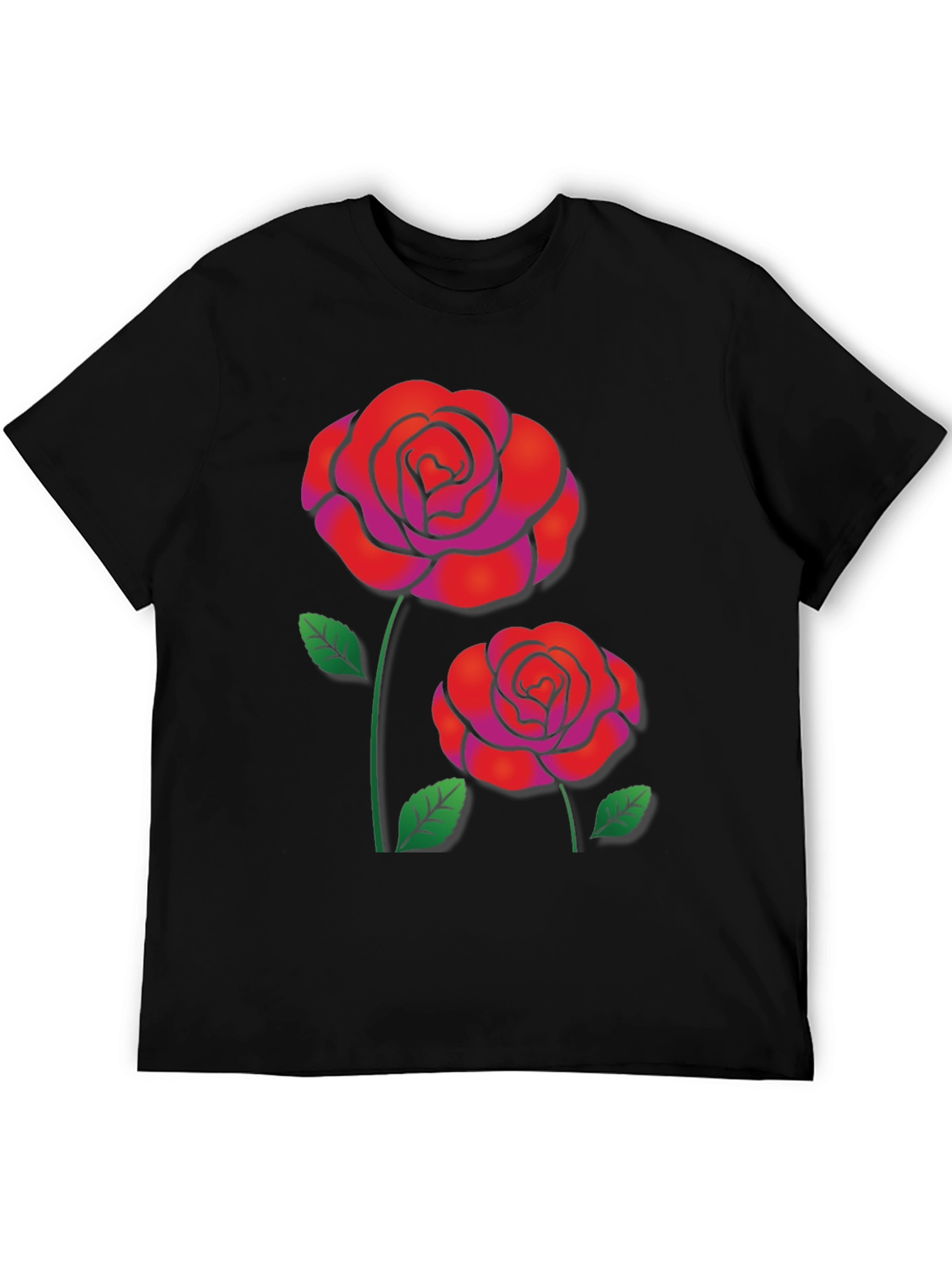 Rose Graphic Black T-Shirt