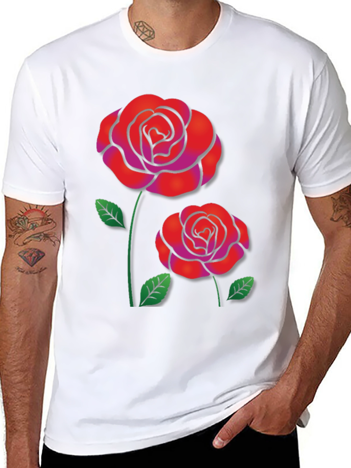 Rose Graphic Black T-Shirt