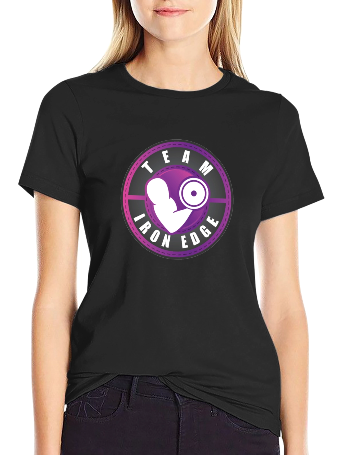 Team Iron Edge Black T-Shirt Gym Workout Apparel