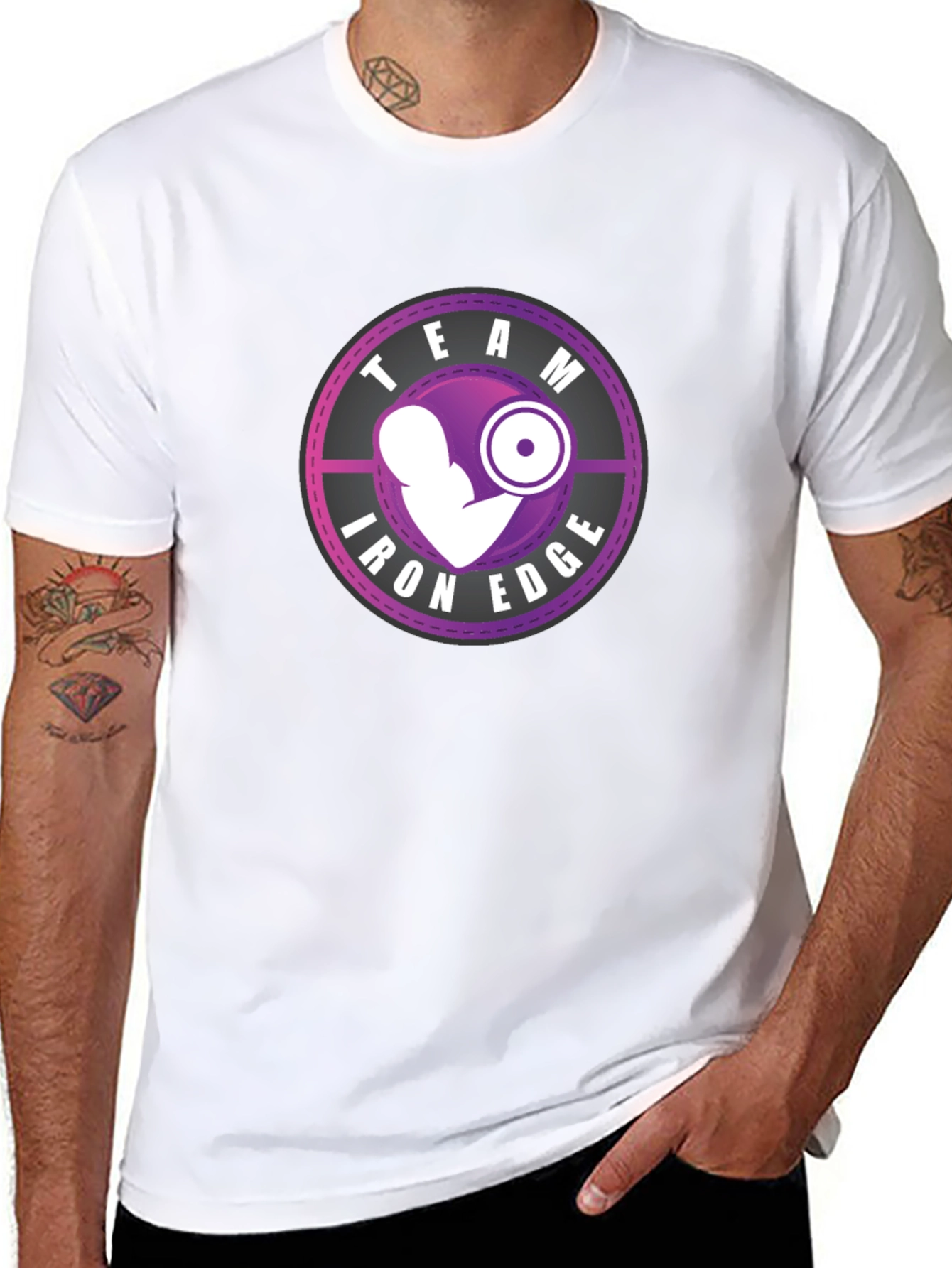 Team Iron Edge Black T-Shirt Gym Workout Apparel