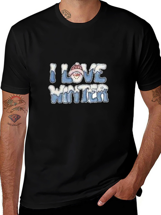 I Love Winter Snowman Graphic T-Shirt