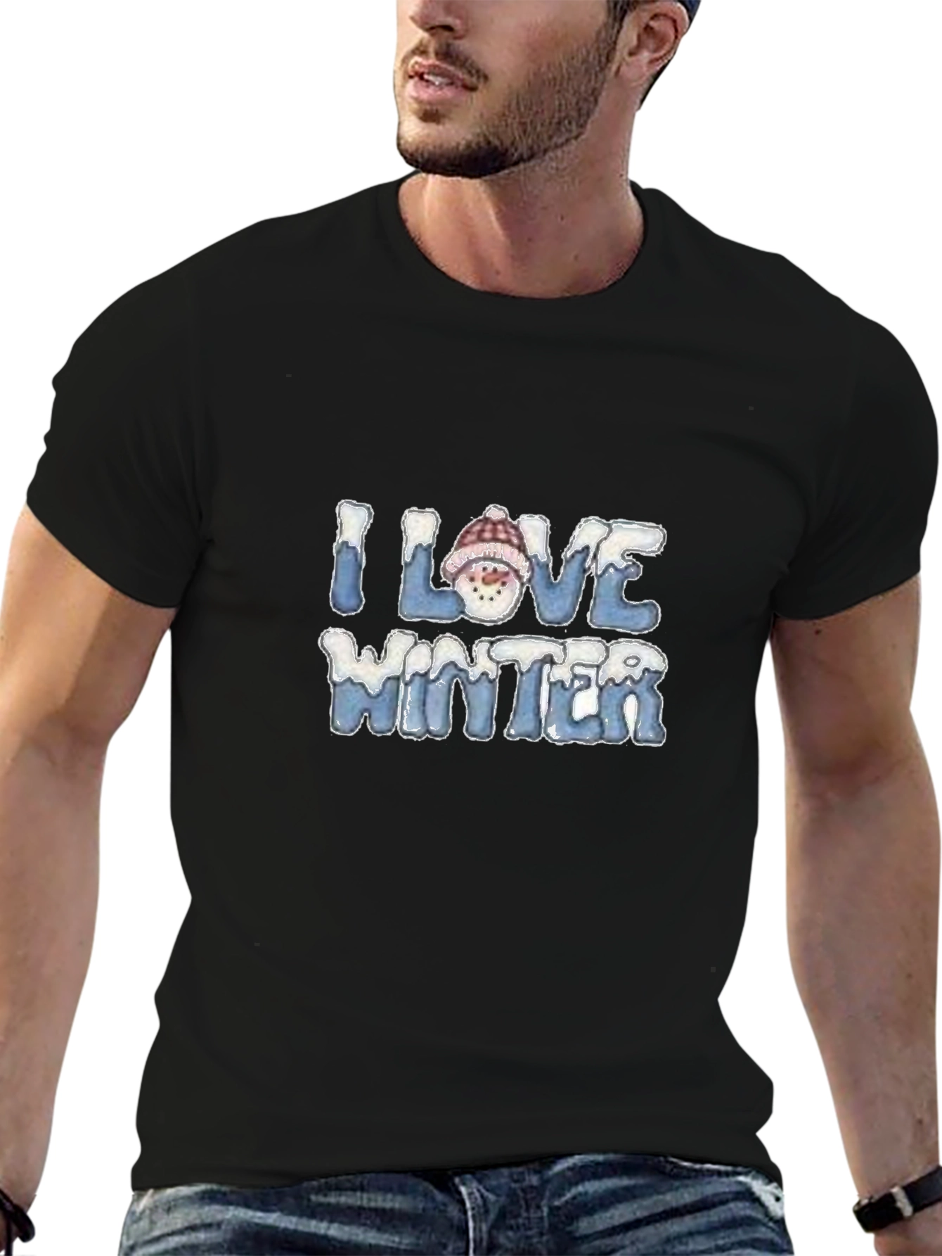 I Love Winter Snowman Graphic T-Shirt