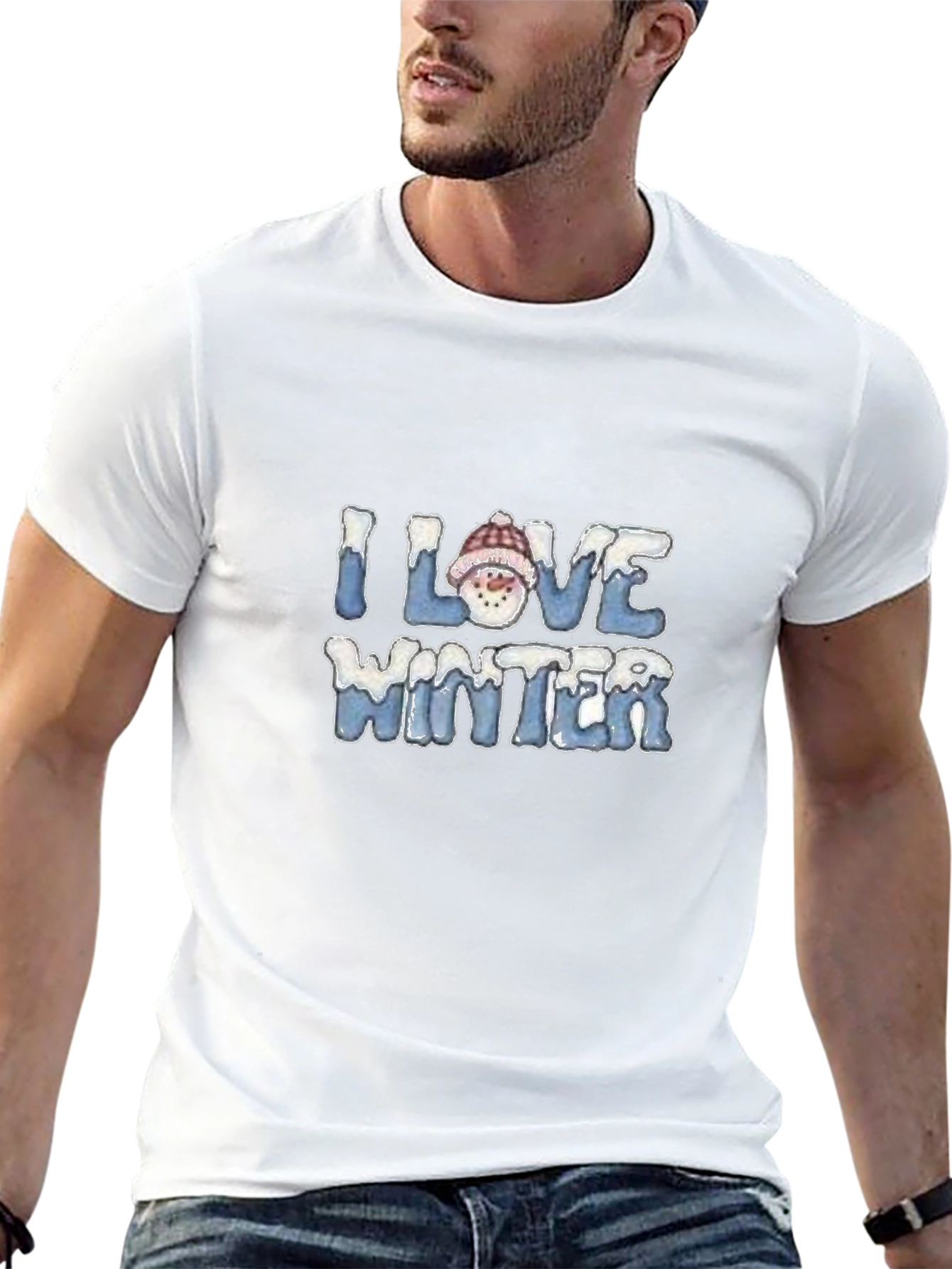 I Love Winter Snowman Graphic T-Shirt