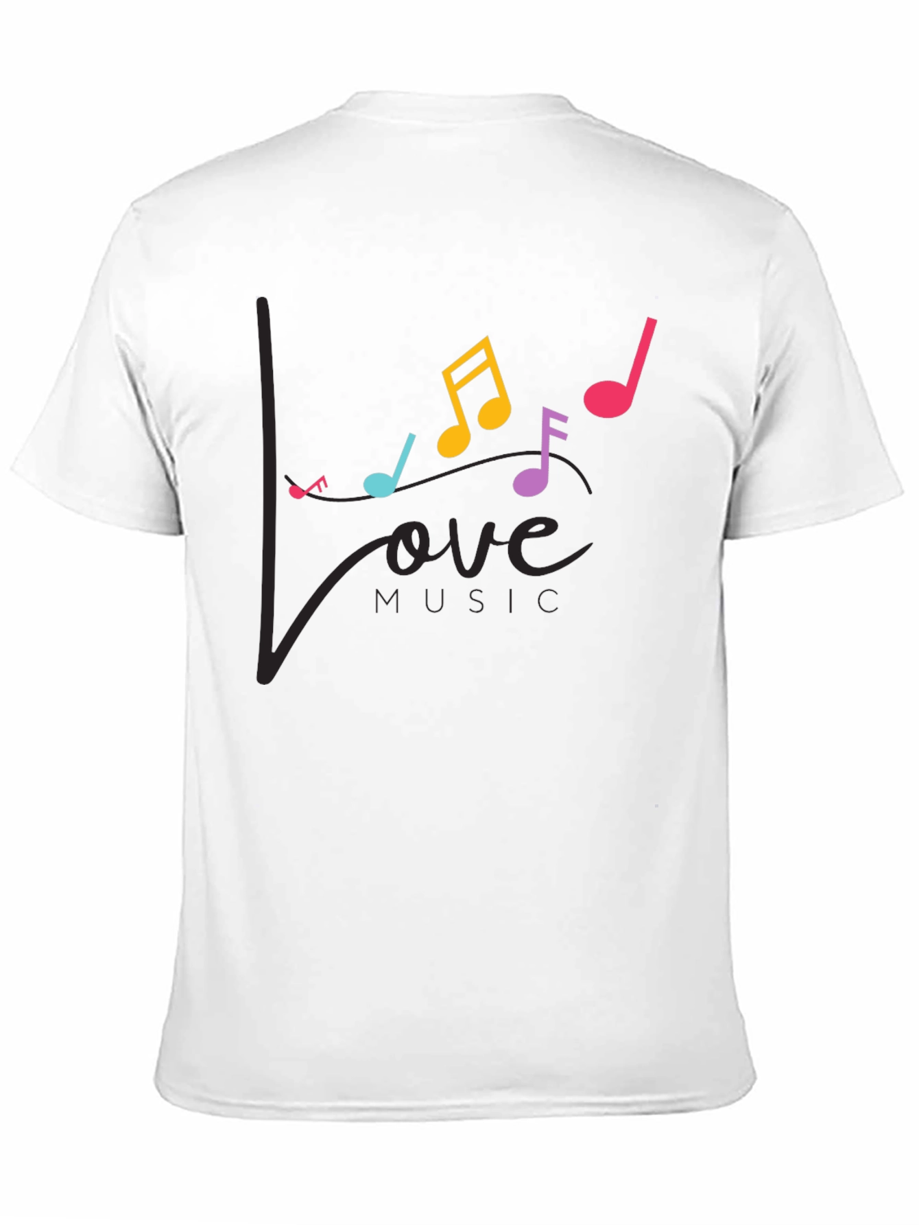Love Music Notes Graphic Tee - Black