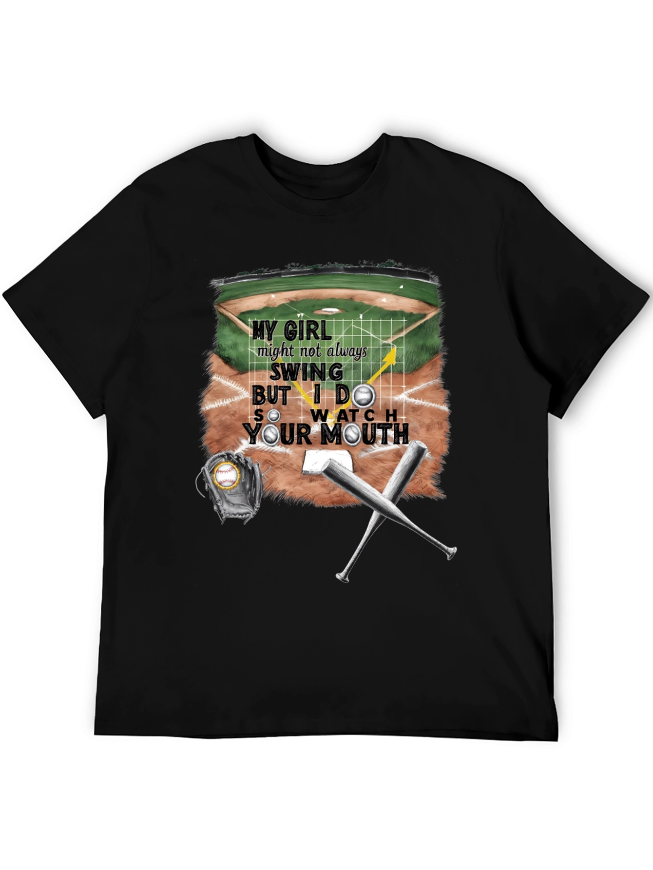 My Girl Baseball T-Shirt - Watch Your Mouth!