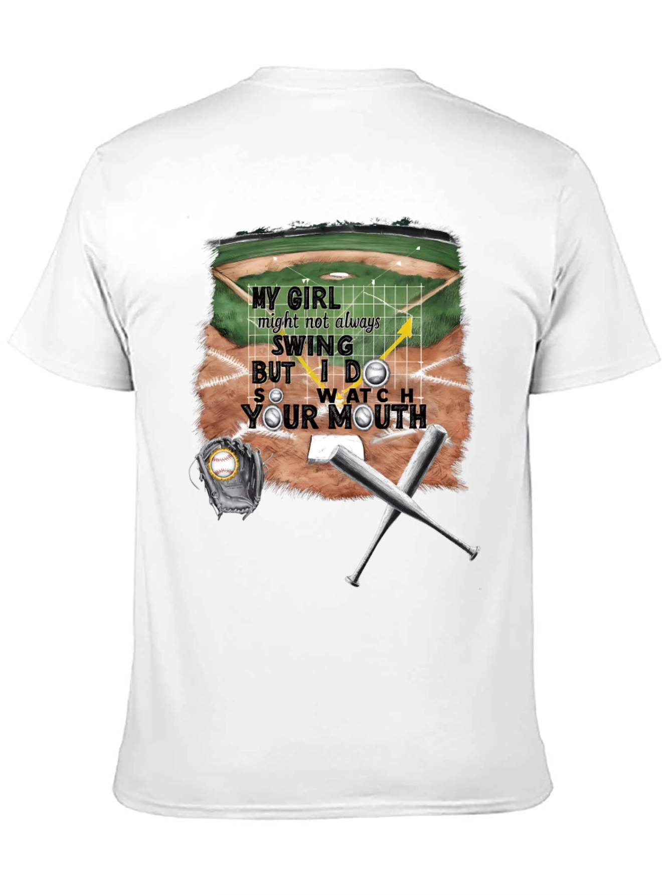 My Girl Baseball T-Shirt - Watch Your Mouth!