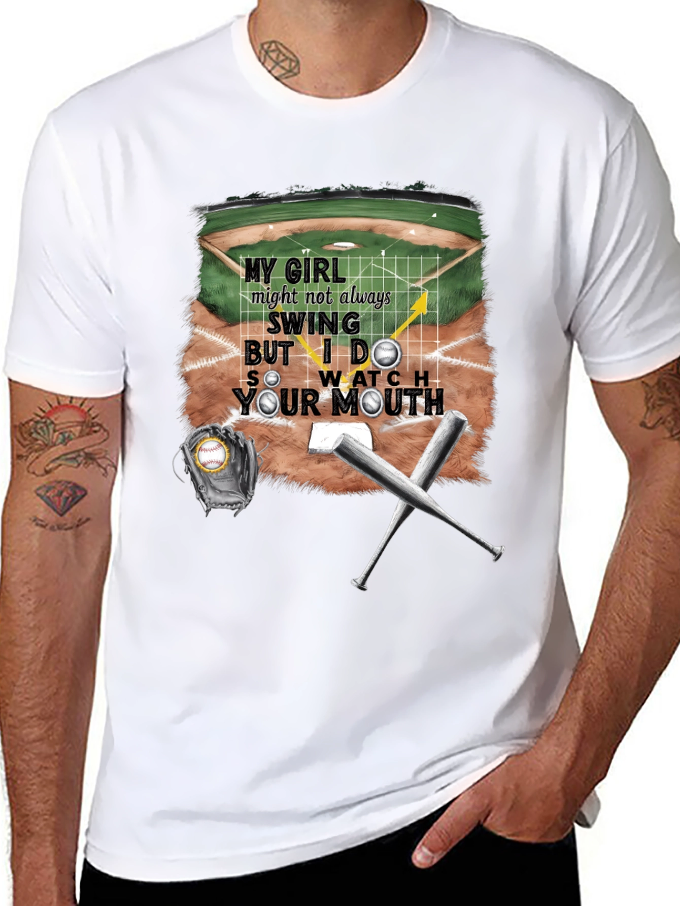 My Girl Baseball T-Shirt - Watch Your Mouth!