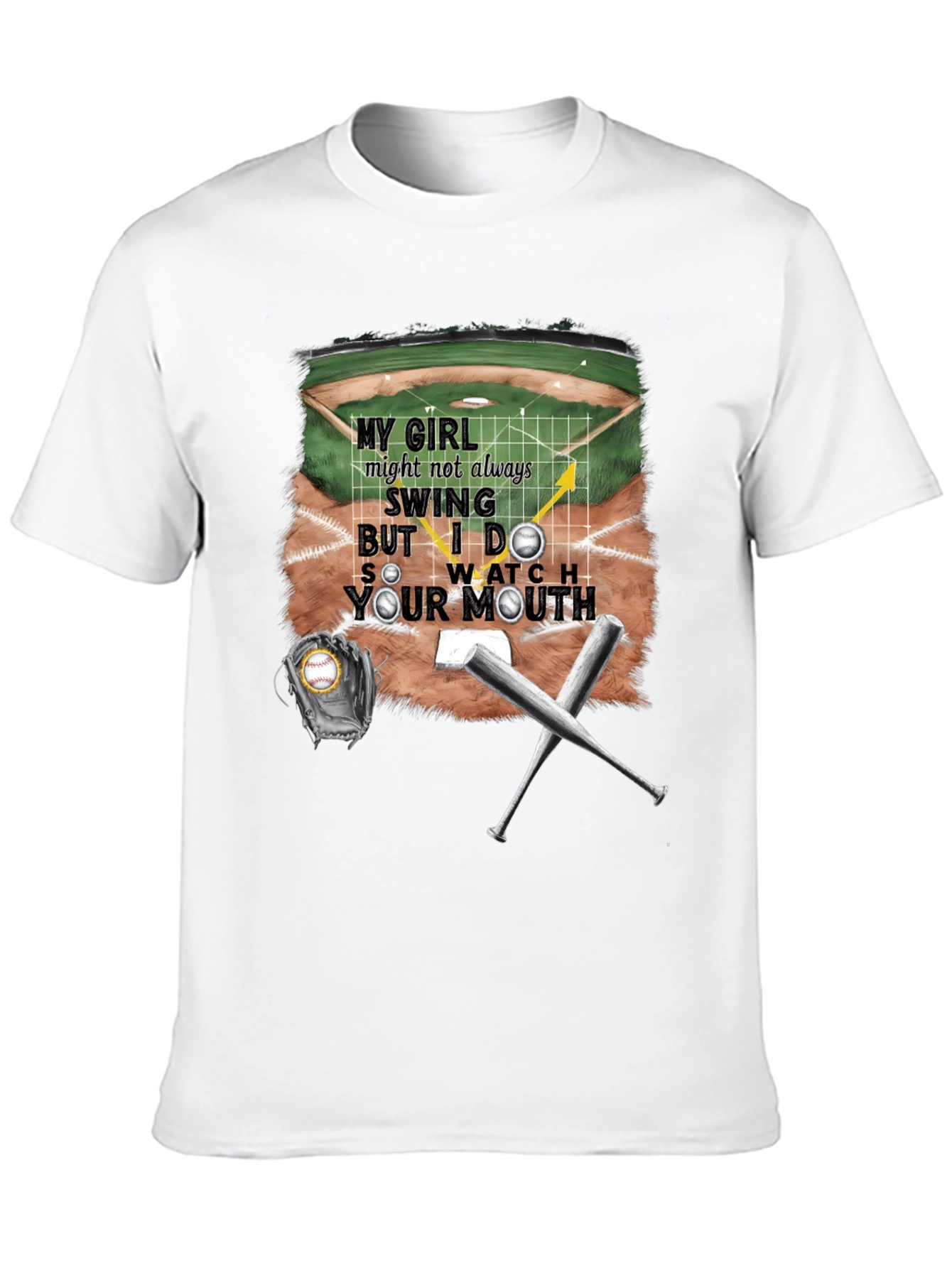 My Girl Baseball T-Shirt - Watch Your Mouth!