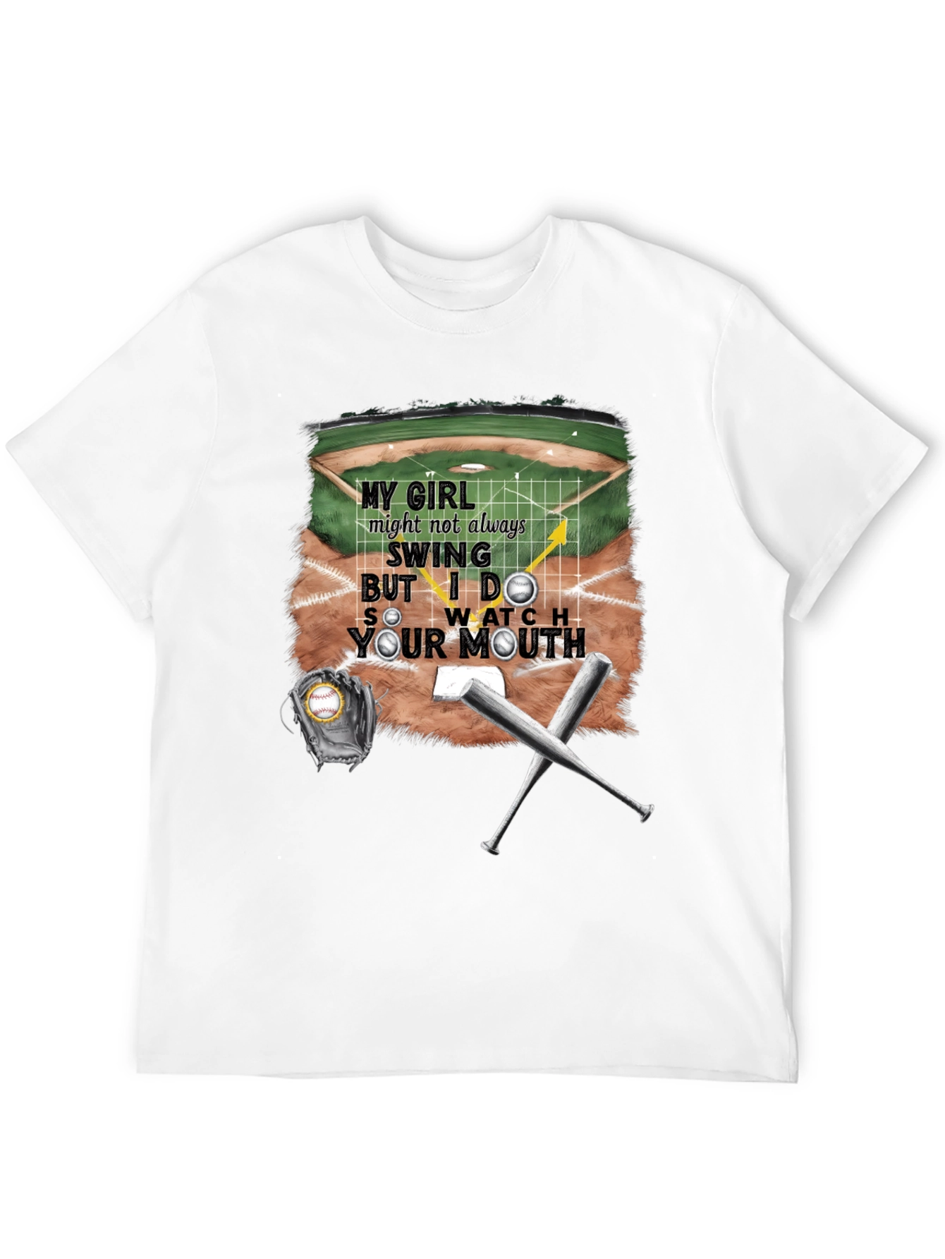 My Girl Baseball T-Shirt - Watch Your Mouth!
