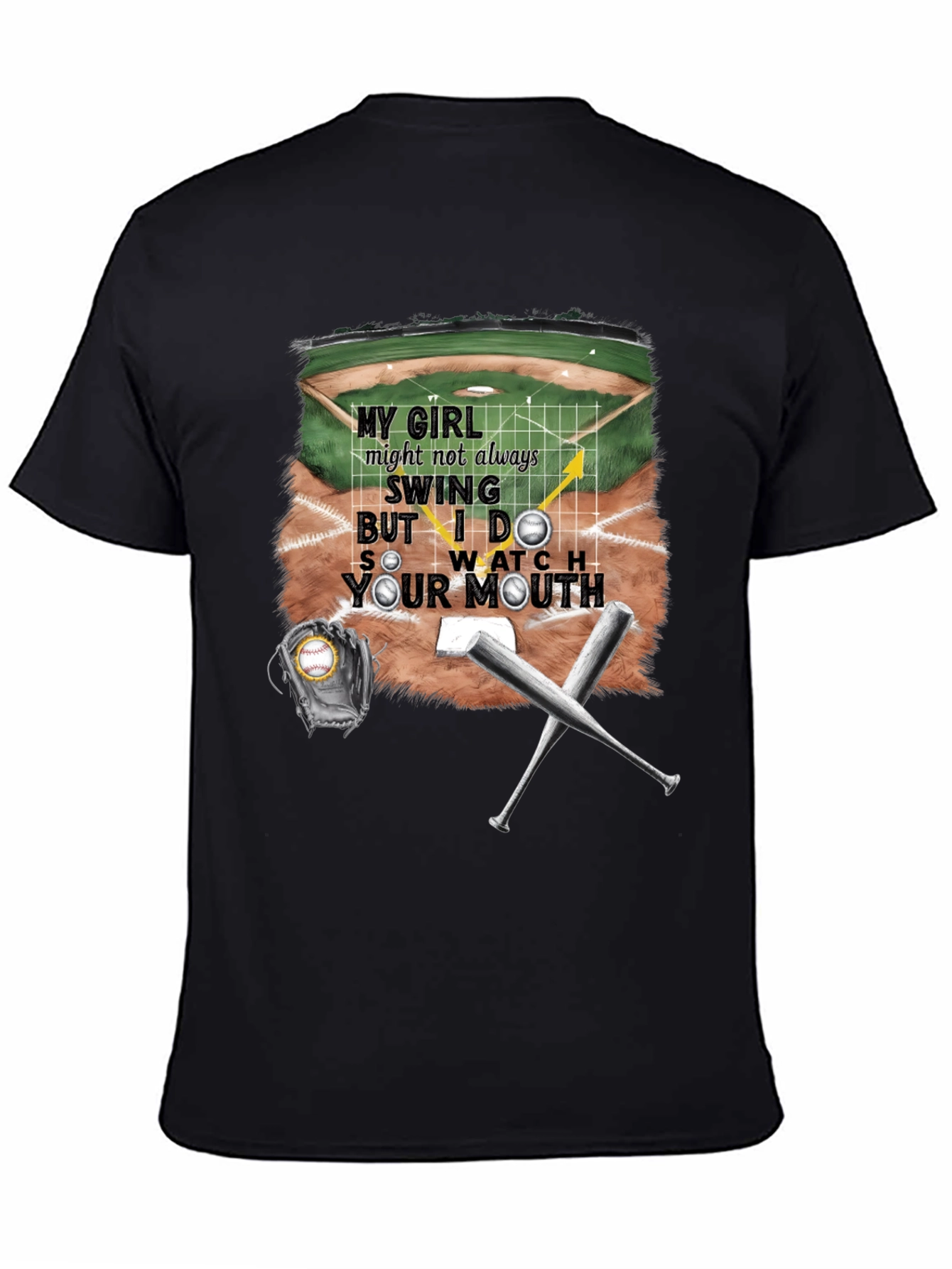 My Girl Baseball T-Shirt - Watch Your Mouth!