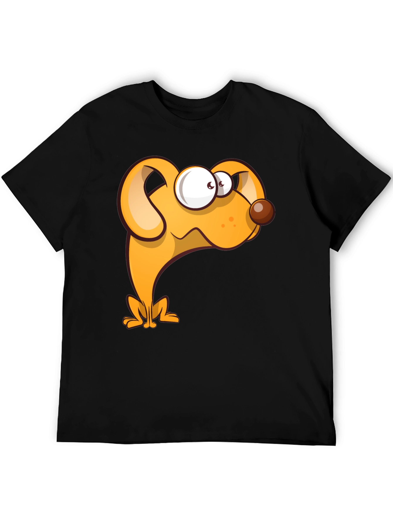 Funny Dog Cartoon Black T-Shirt